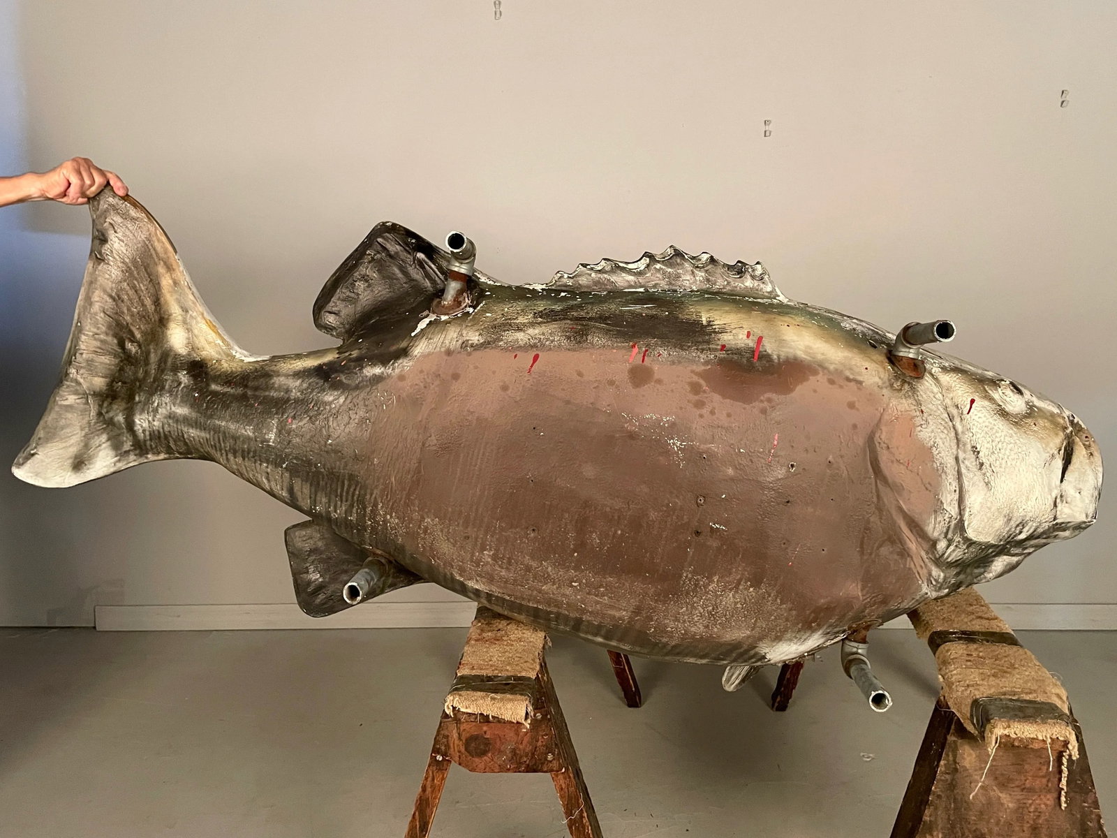 Large Wall 7' Long Hanging Fish Sculpture - 11