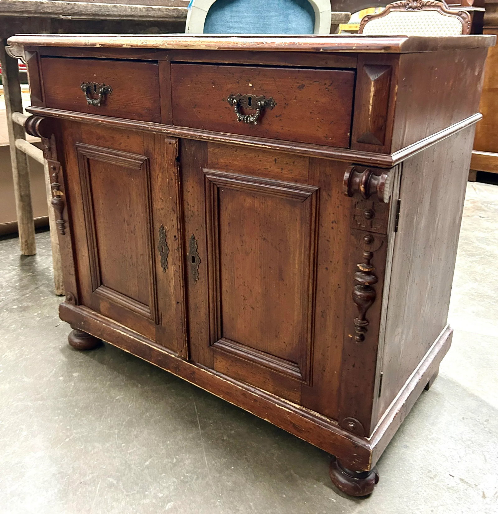 Antique Eastern European Sideboard Cabinet - 2