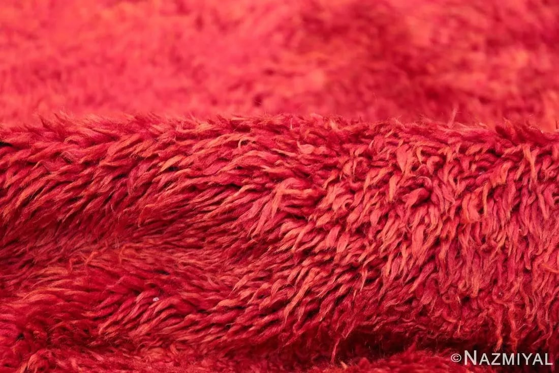 Nazmiyal Collection Vintage Moroccan Red Shag Berber Rug - 3