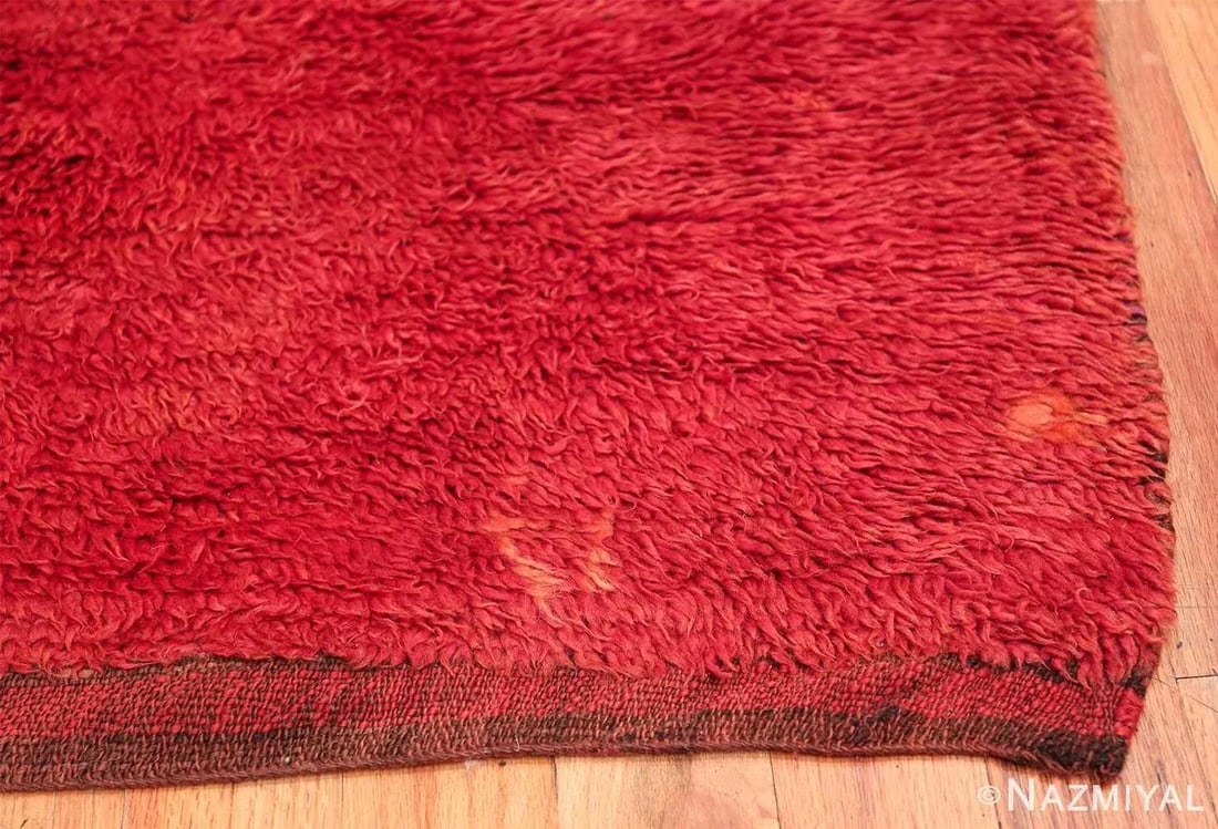 Nazmiyal Collection Vintage Moroccan Red Shag Berber Rug - 4