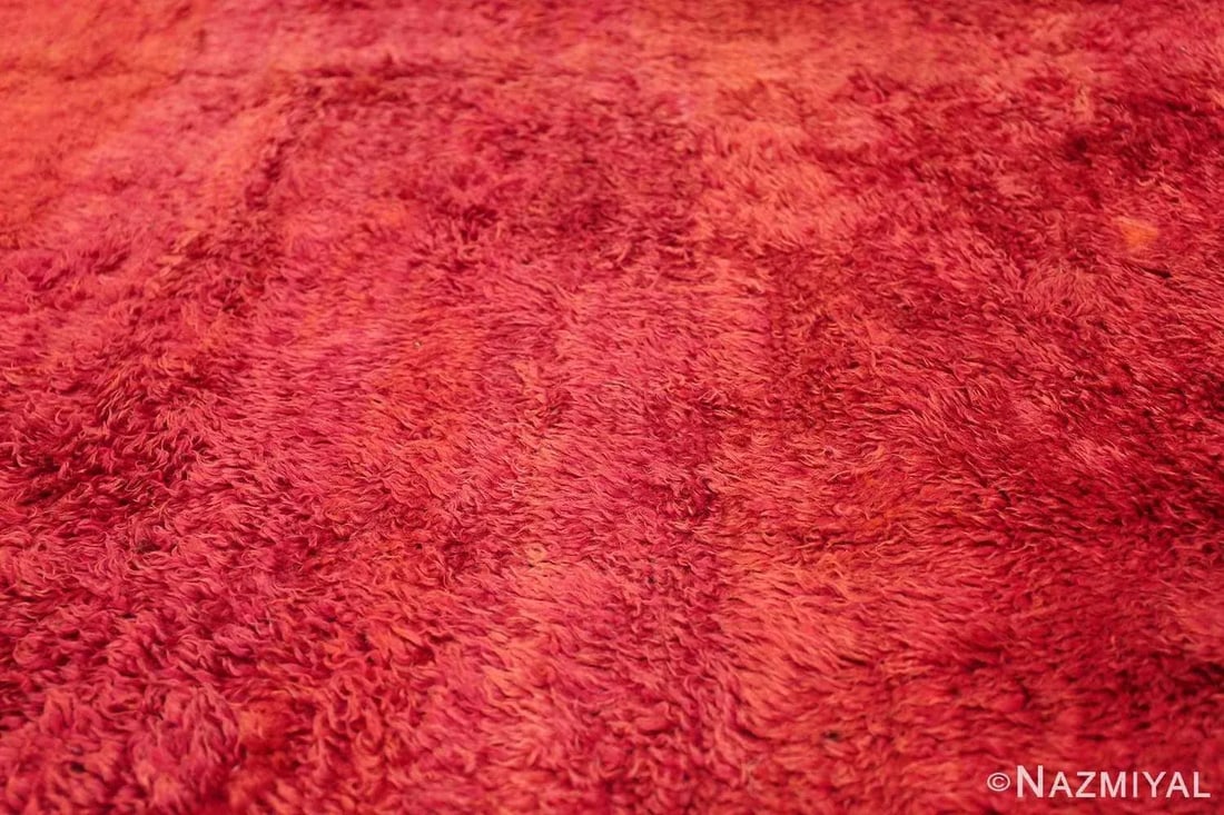Nazmiyal Collection Vintage Moroccan Red Shag Berber Rug - 5