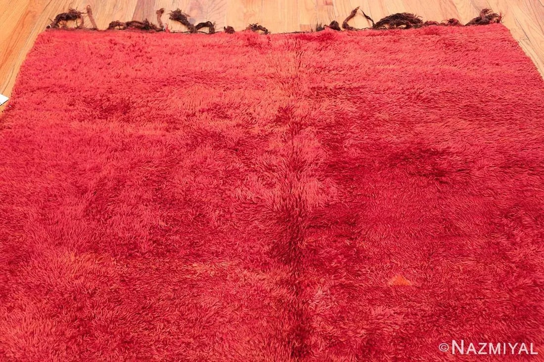 Nazmiyal Collection Vintage Moroccan Red Shag Berber Rug - 6