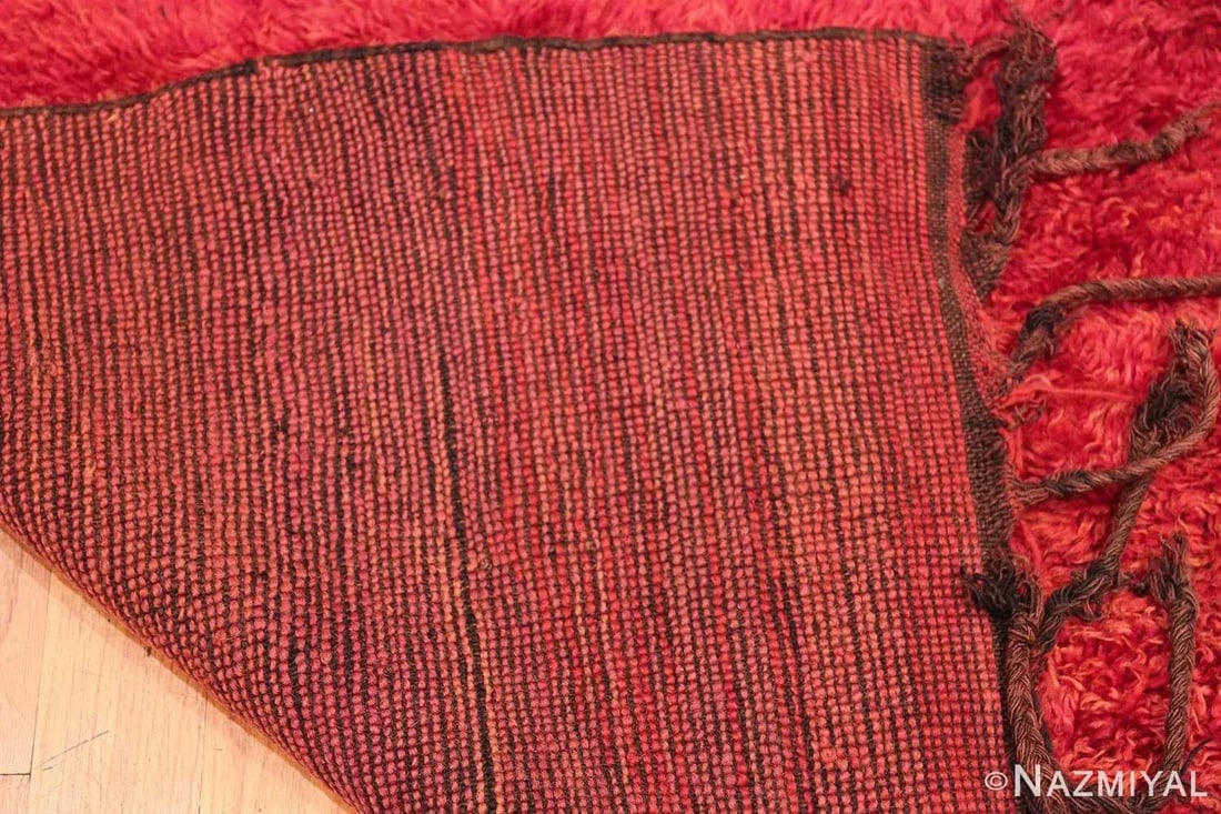 Nazmiyal Collection Vintage Moroccan Red Shag Berber Rug - 8