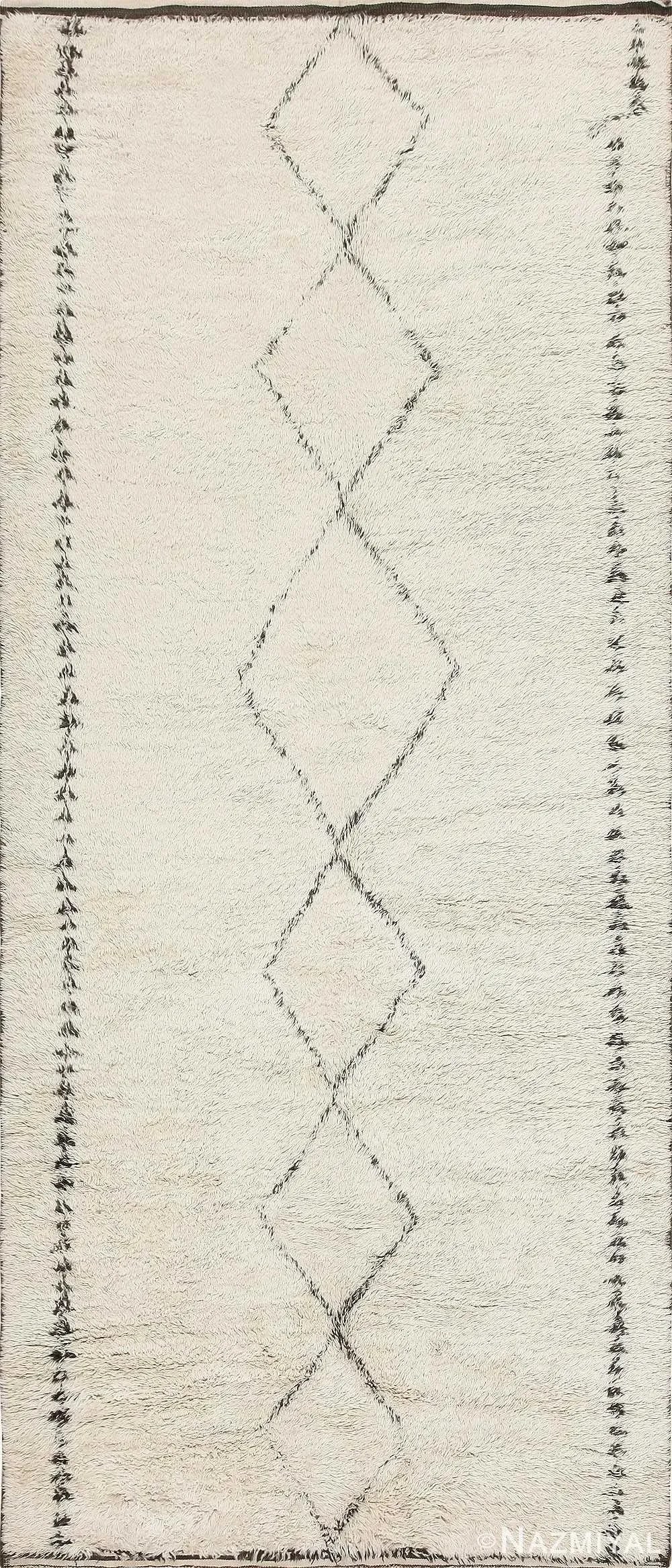Nazmiyal Collection Vintage Moroccan Beni Ourain Shag Rug - 2