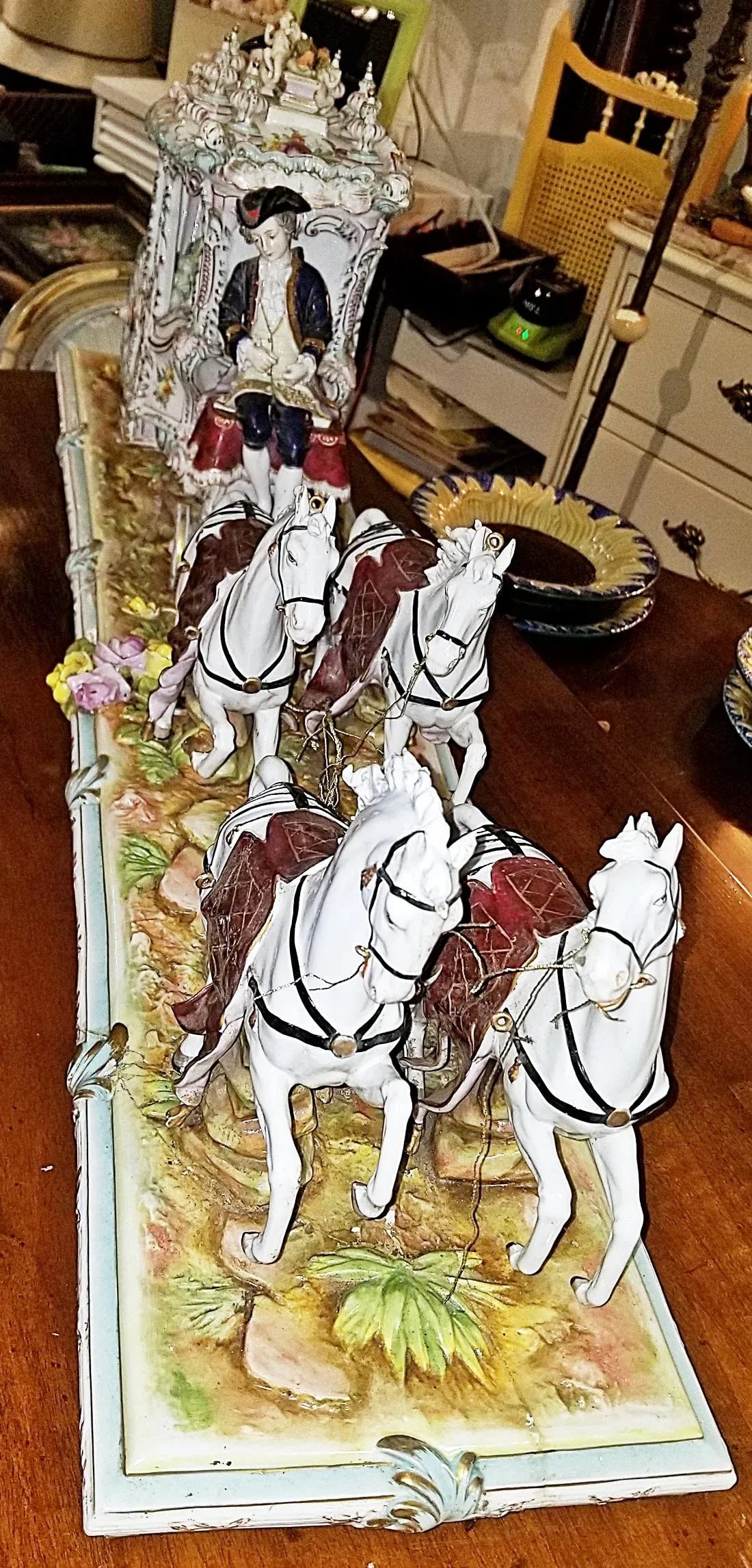 Late 19th Century Capodimonte Style Luigi Fabris Monumental Porcelain Coach - 2