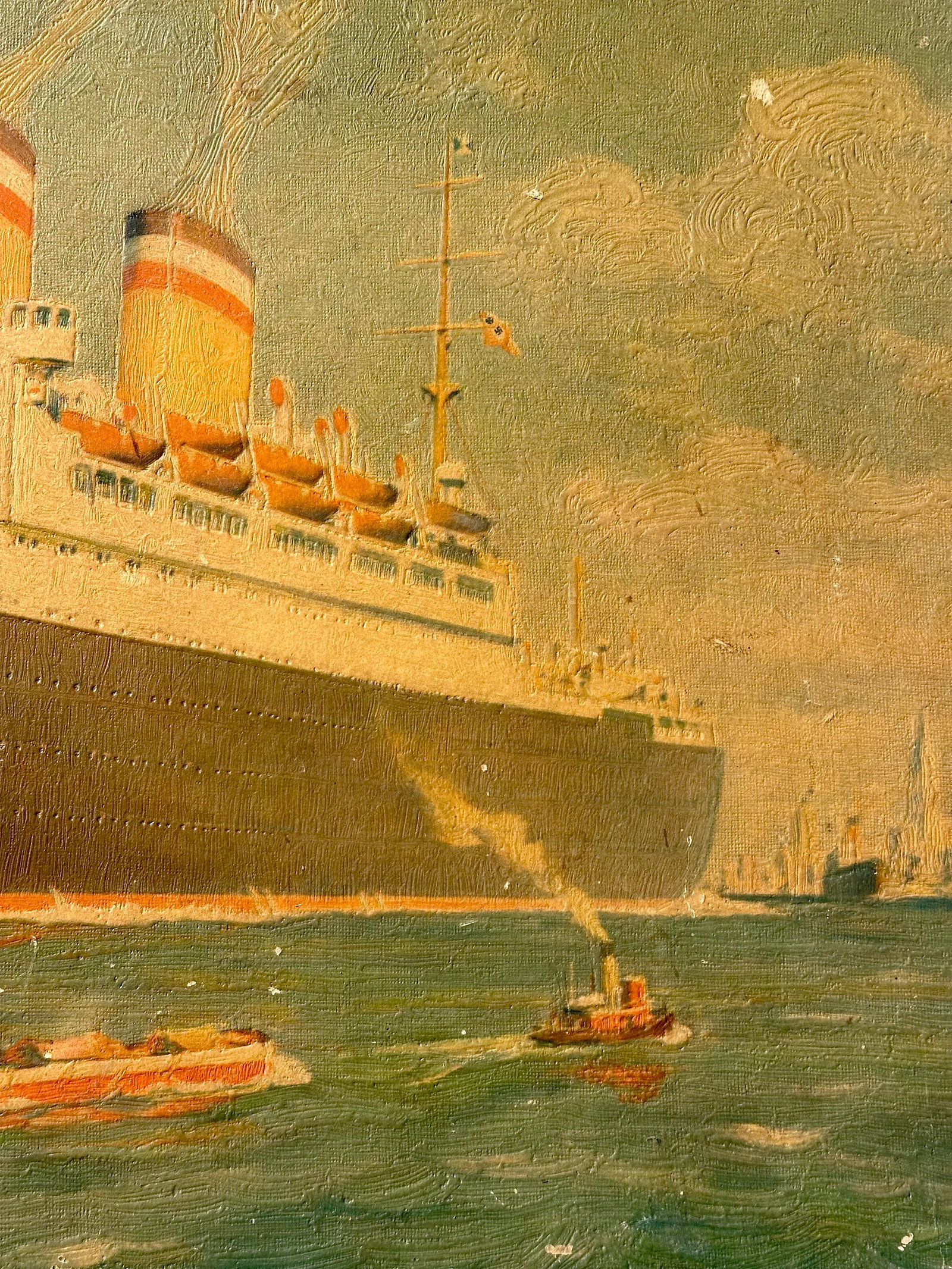 1960s Vintage Cunard New York Ship, Framed - 2