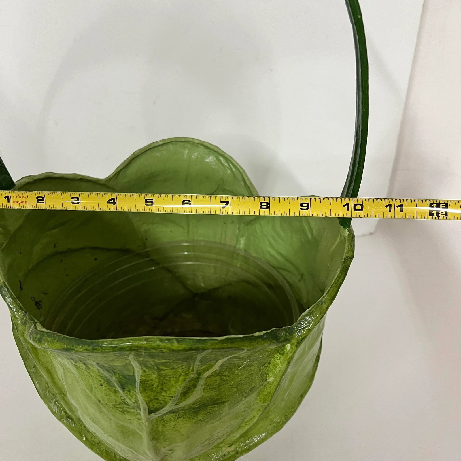 Vintage Handcrafted Cottage Core Paper Mache Cabbage Cachepot - 9