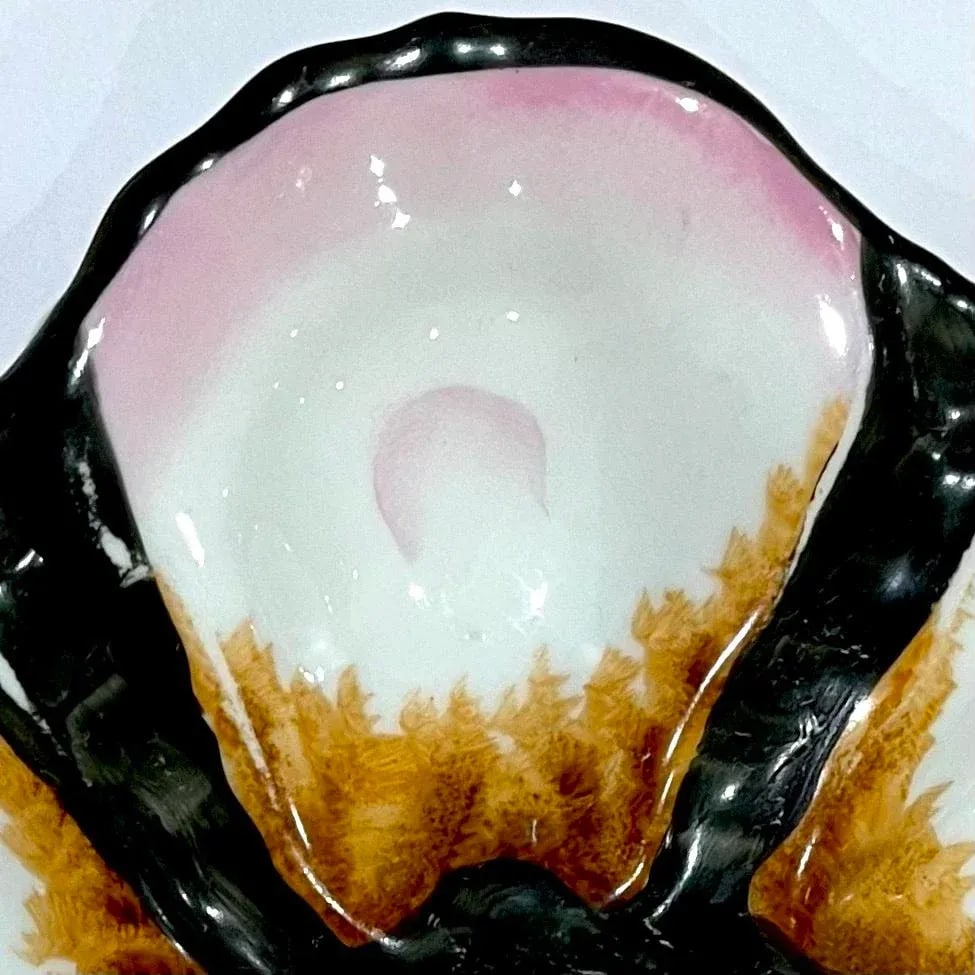 French Hand-Painted Porcelain Oyster Plate - Early 20th Century - 2