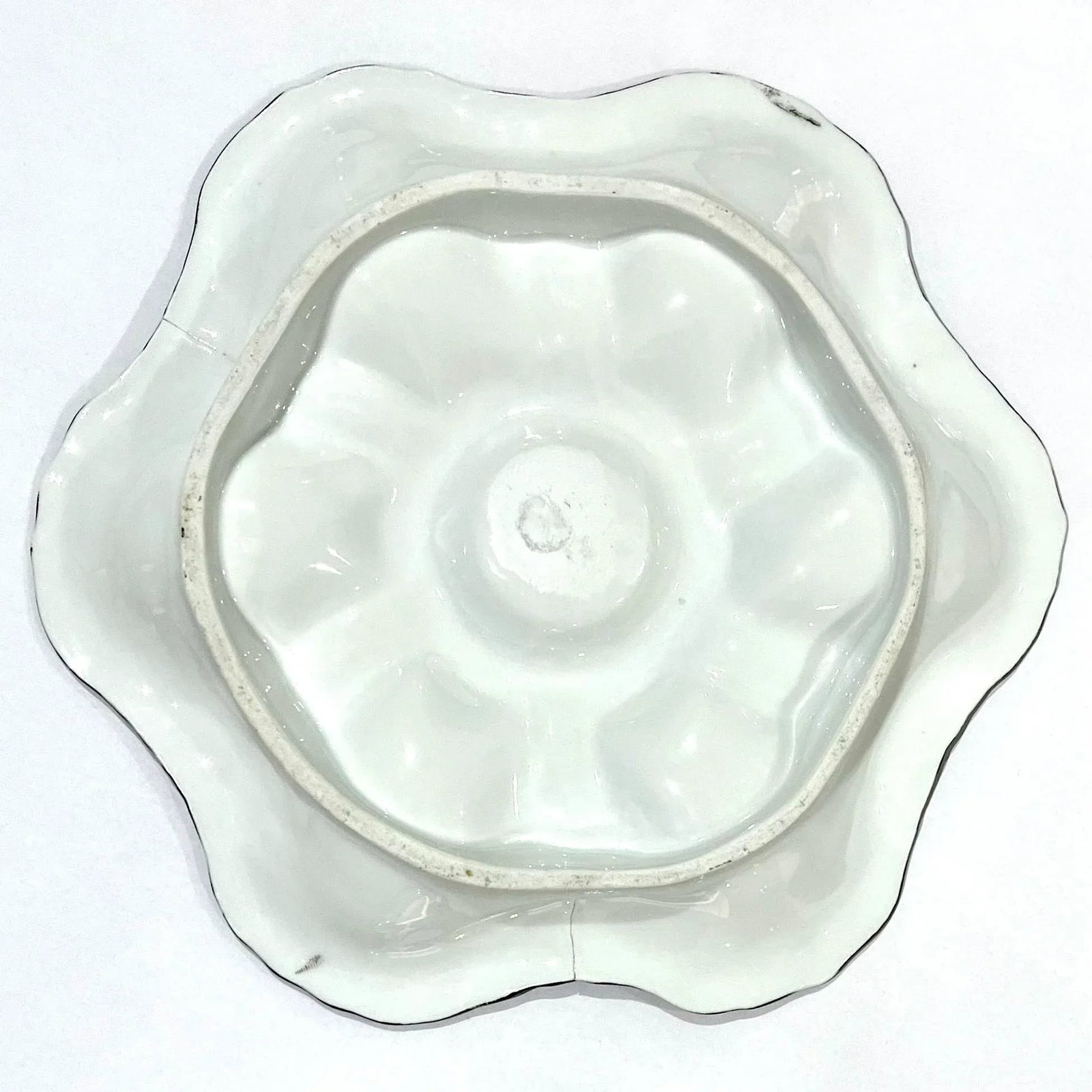 French Hand-Painted Porcelain Oyster Plate - Early 20th Century - 7