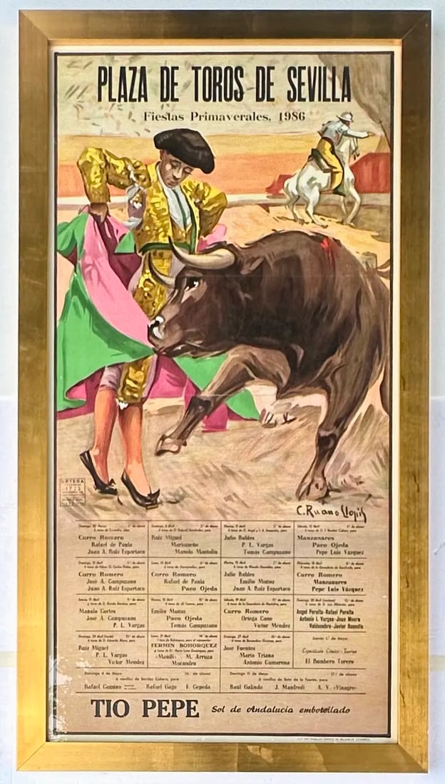 1986 Plaza De Toros De Sevilla Bullfight Poster – Fiestas Primaverales, TÃ­o Pepe - 8