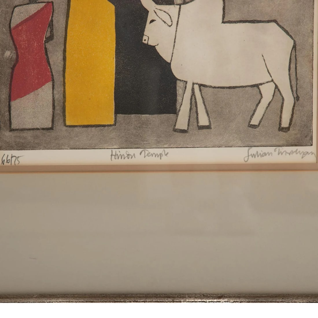 Original Signed Julian Trevelyan "Hindu Temple" Rare Aquatint Etching - 3