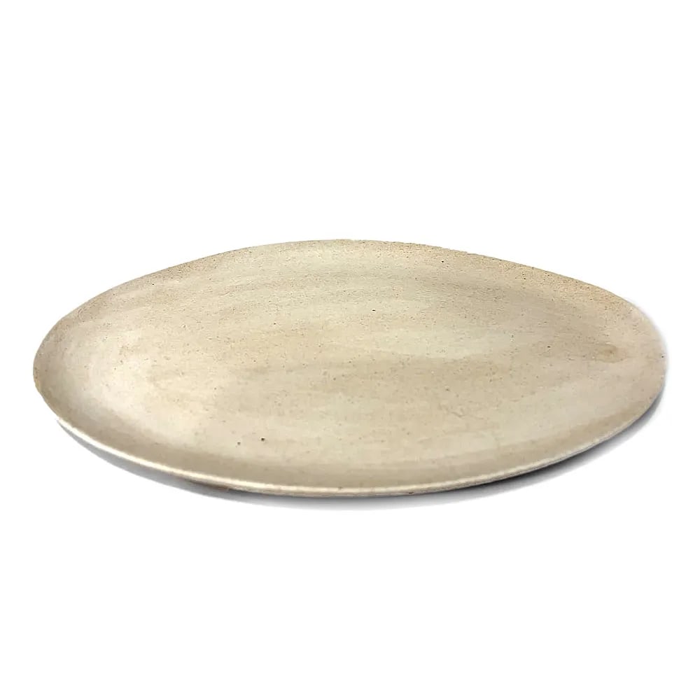 Handmade Abstract Medium Oval Plate and Cup Organic in Paper Porcelain by Cortana - 2