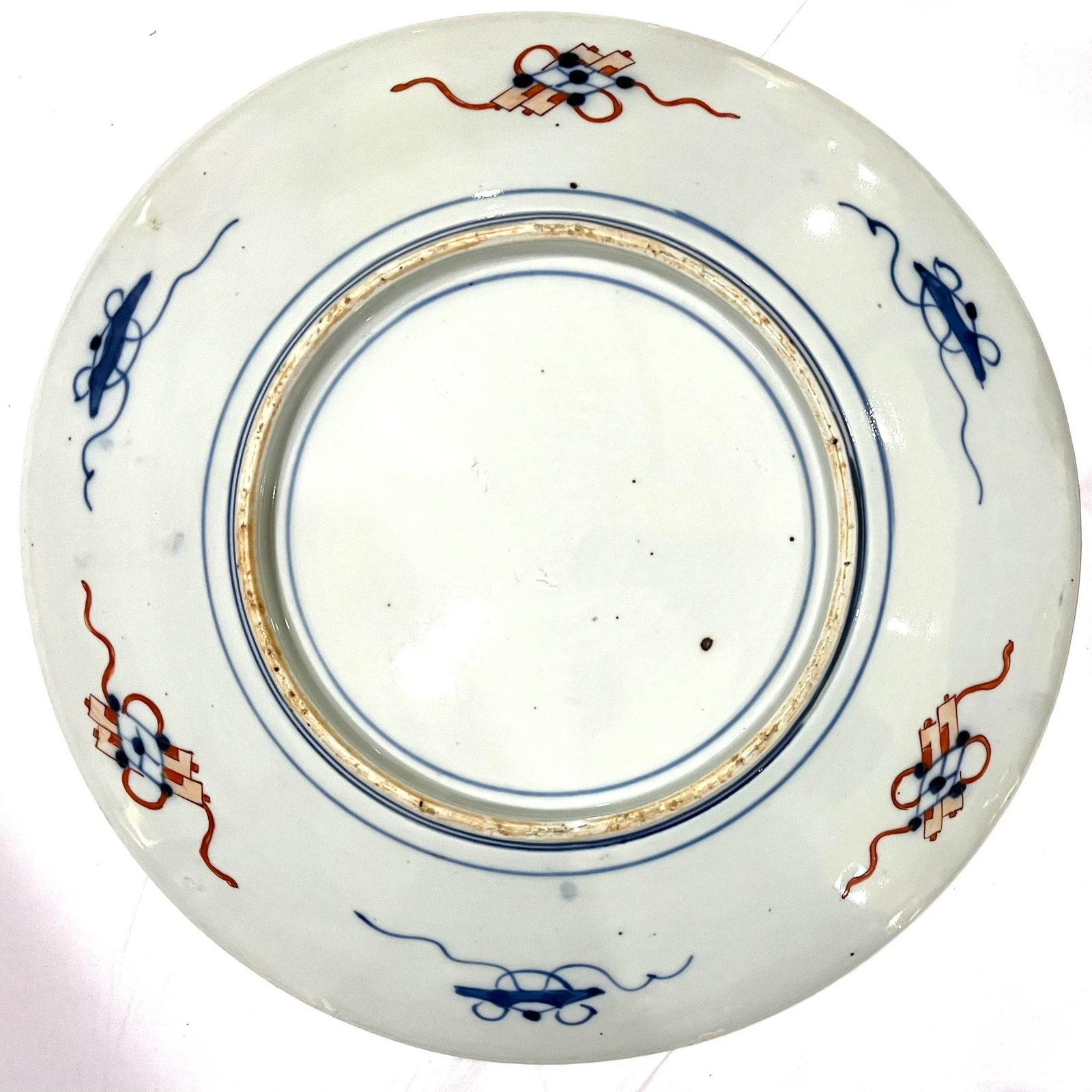 Antique Japanese Imari Style Charger Plate - Hand-Painted Wisteria and Iris Pattern - 7