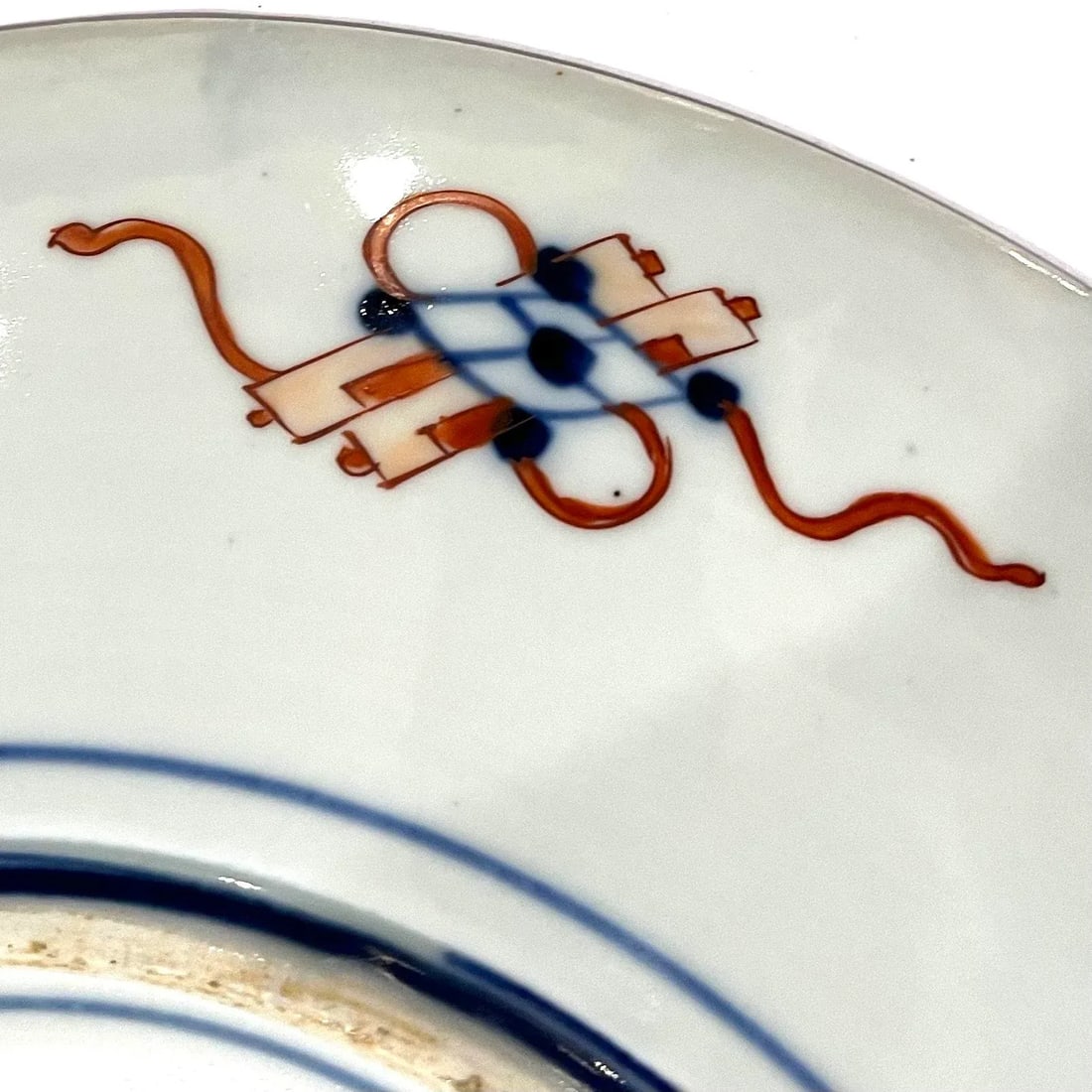 Antique Japanese Imari Style Charger Plate - Hand-Painted Wisteria and Iris Pattern - 8