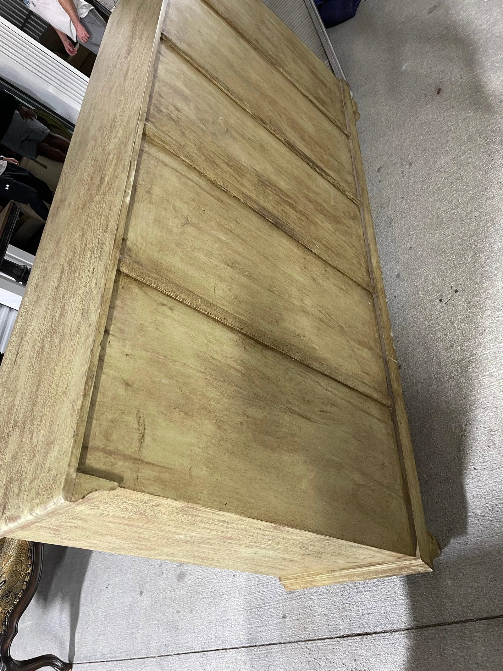 Green Brown Washed Four-Door Console with Metal Decorative Doors, 21st Century - 6