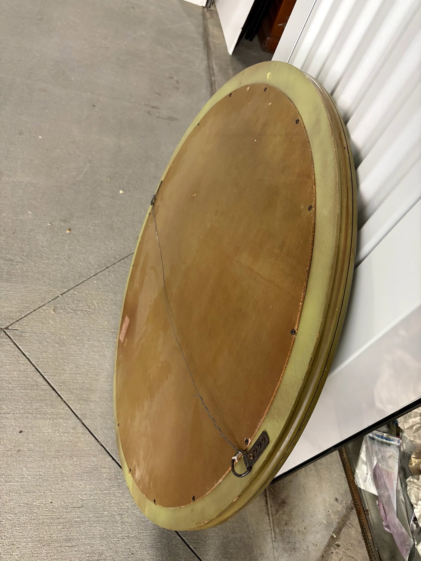 Round Green Washed Mirror, 21st Century - 6