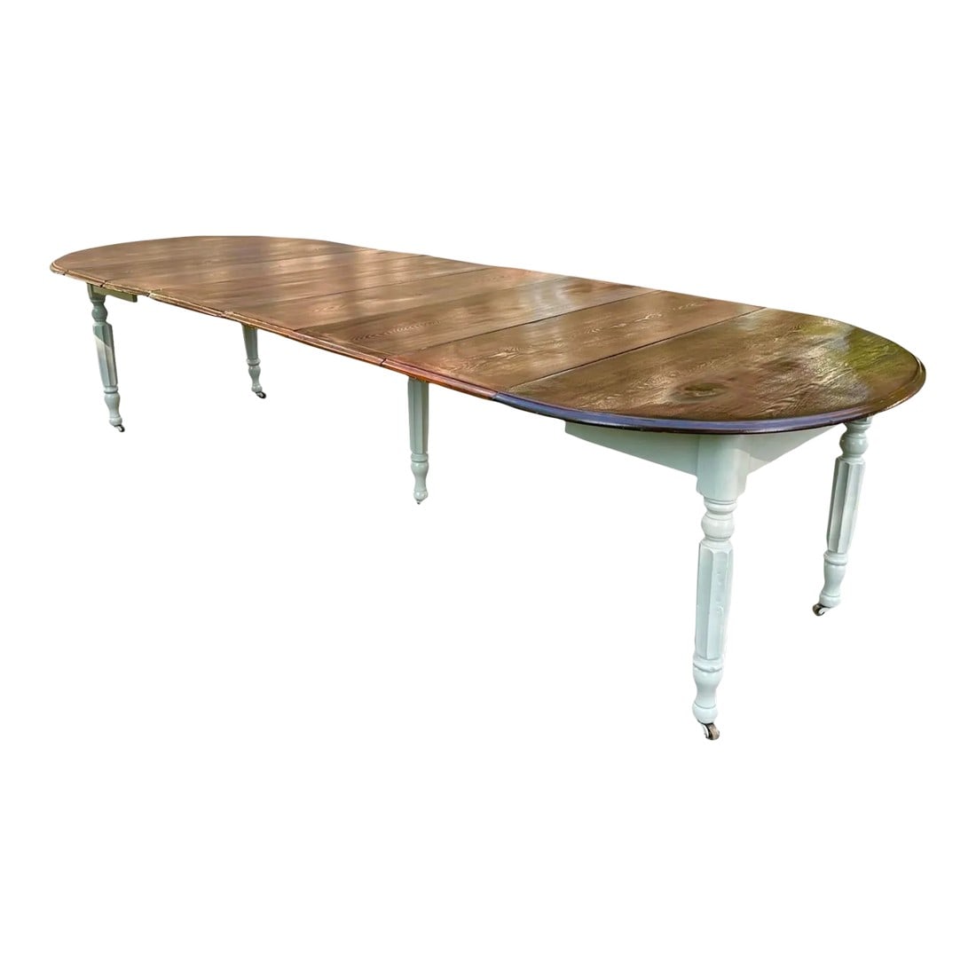 Late 1800s French Chestnut Dining Table - 12 Feet Long With Extension Leaves (1 of 12)
