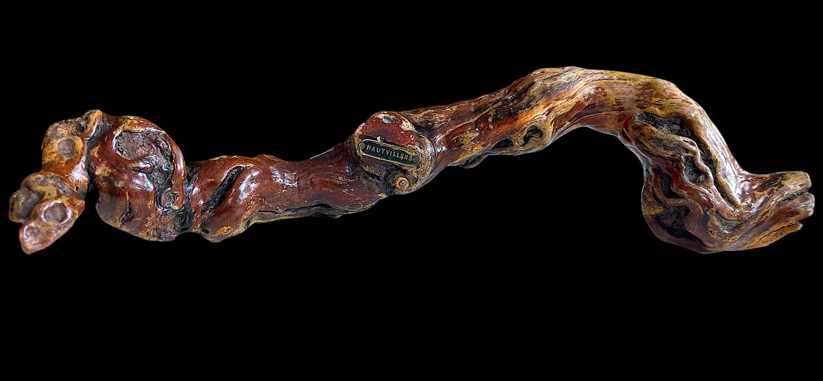 Vintage French Grape Vine Branch Wine Bottle Opener Corkscrew From Hautvillers - 3