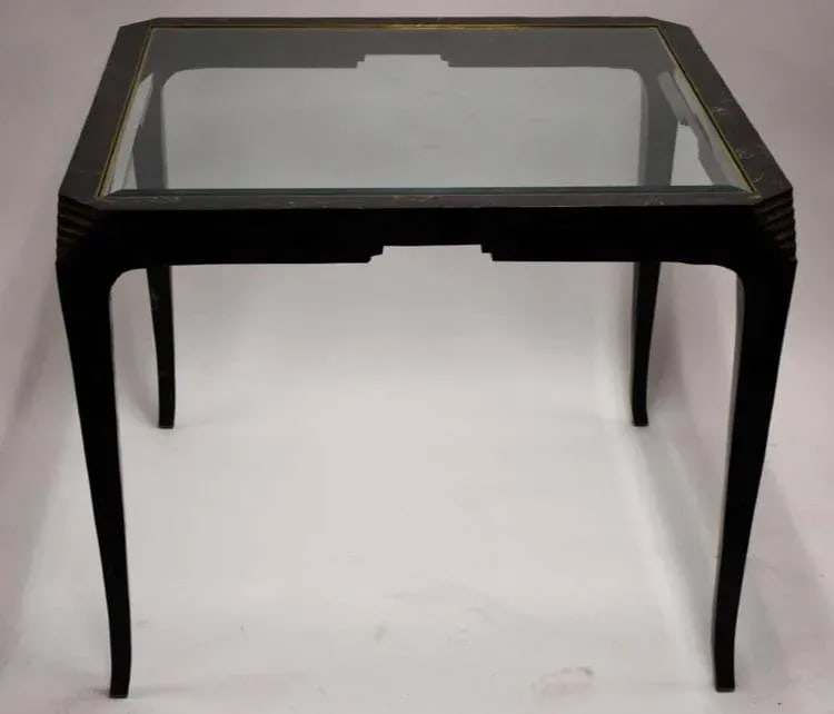 1970s Maitland Smith Tessellated Marble and Glass GameTable - 2