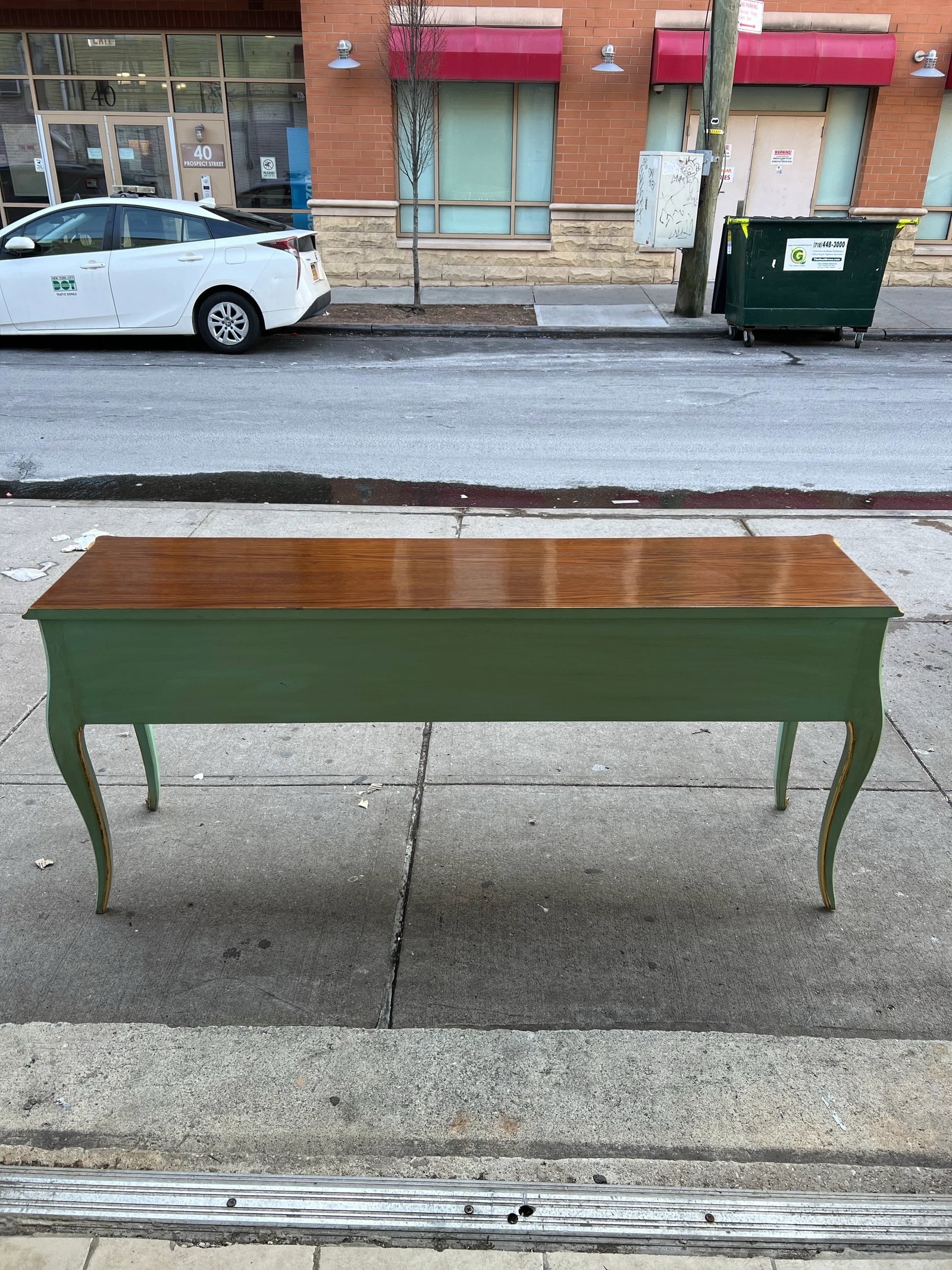 1960s French Countryside Painted Louis XV Pastel Style Console Table - 4