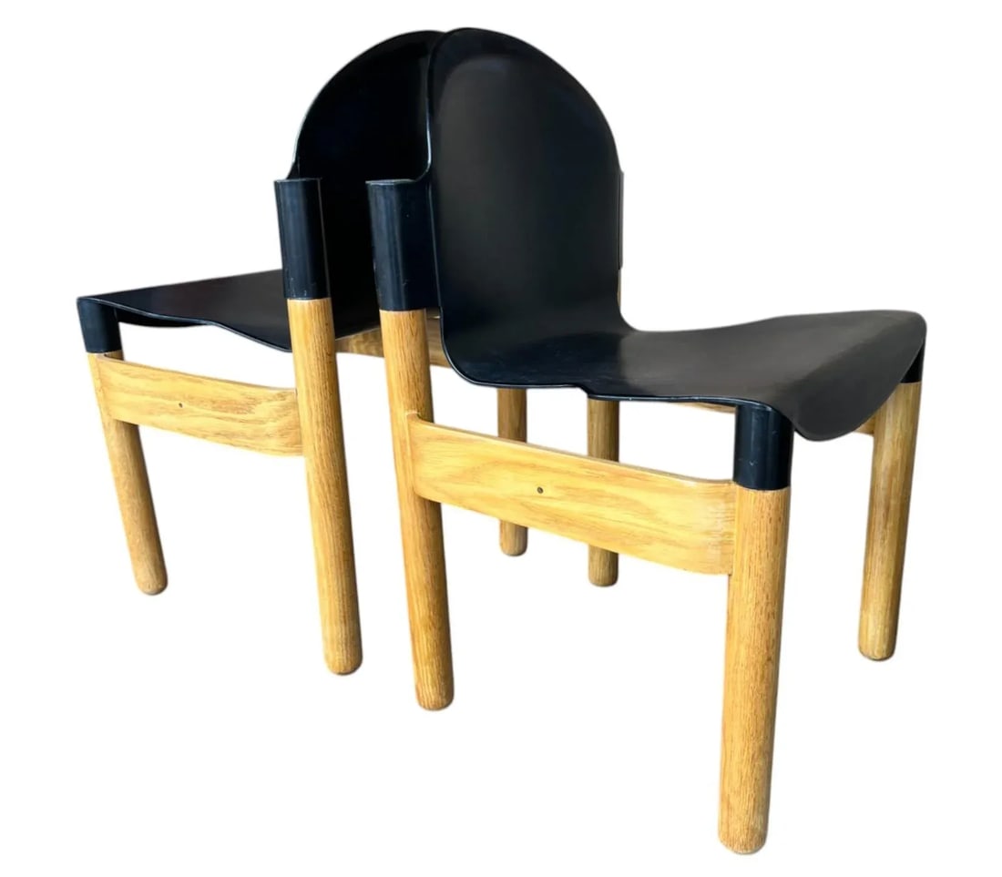 Set of 4 Restored Thonet Flex Dining Chairs by Gerd Lange – Mid-Century Modern Birch & Black - 4