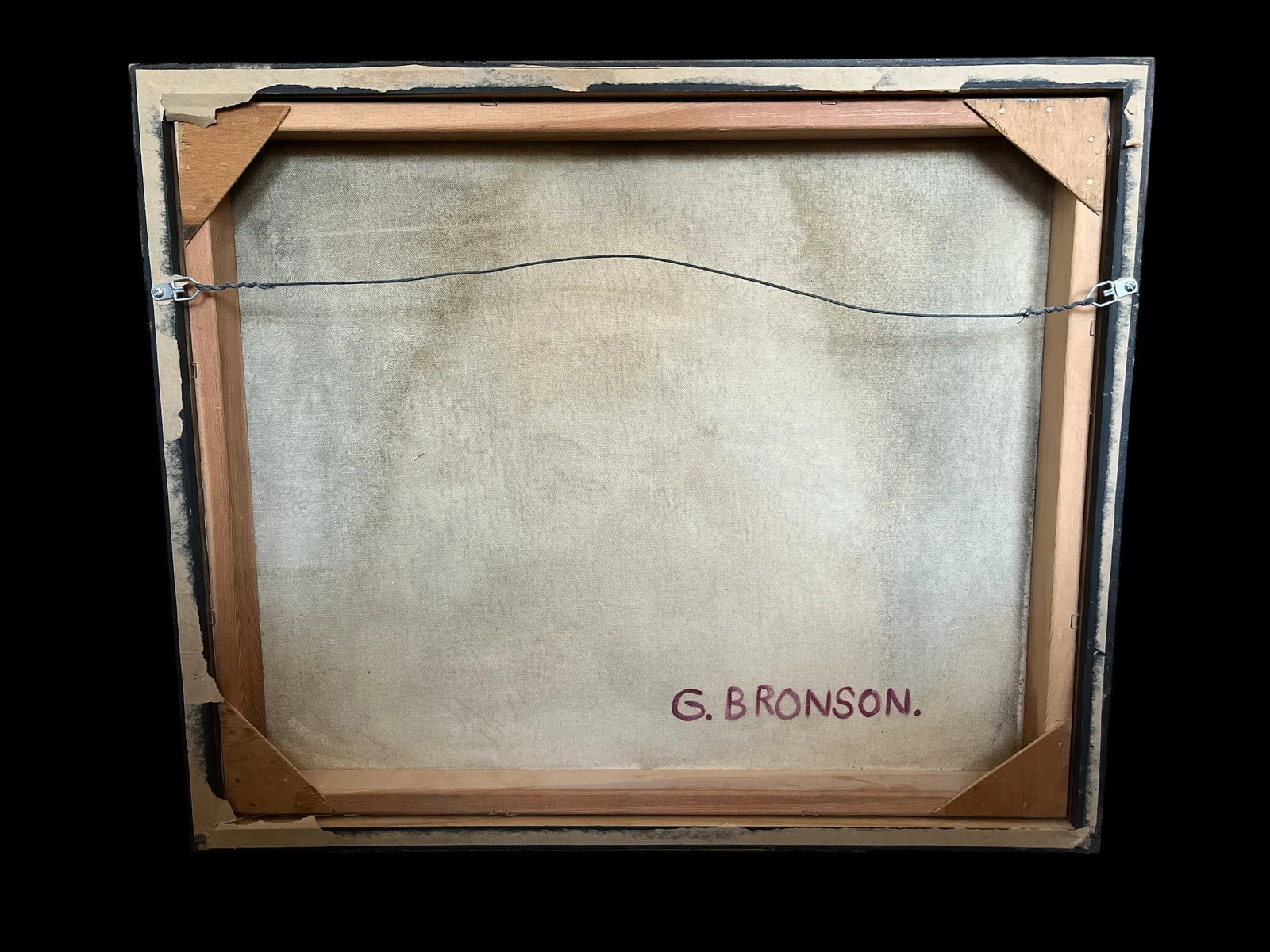 Mid 20th Century Vintage Mid-Century Expressionist Landscape Painting Signed G. Bronson, Framed - 10