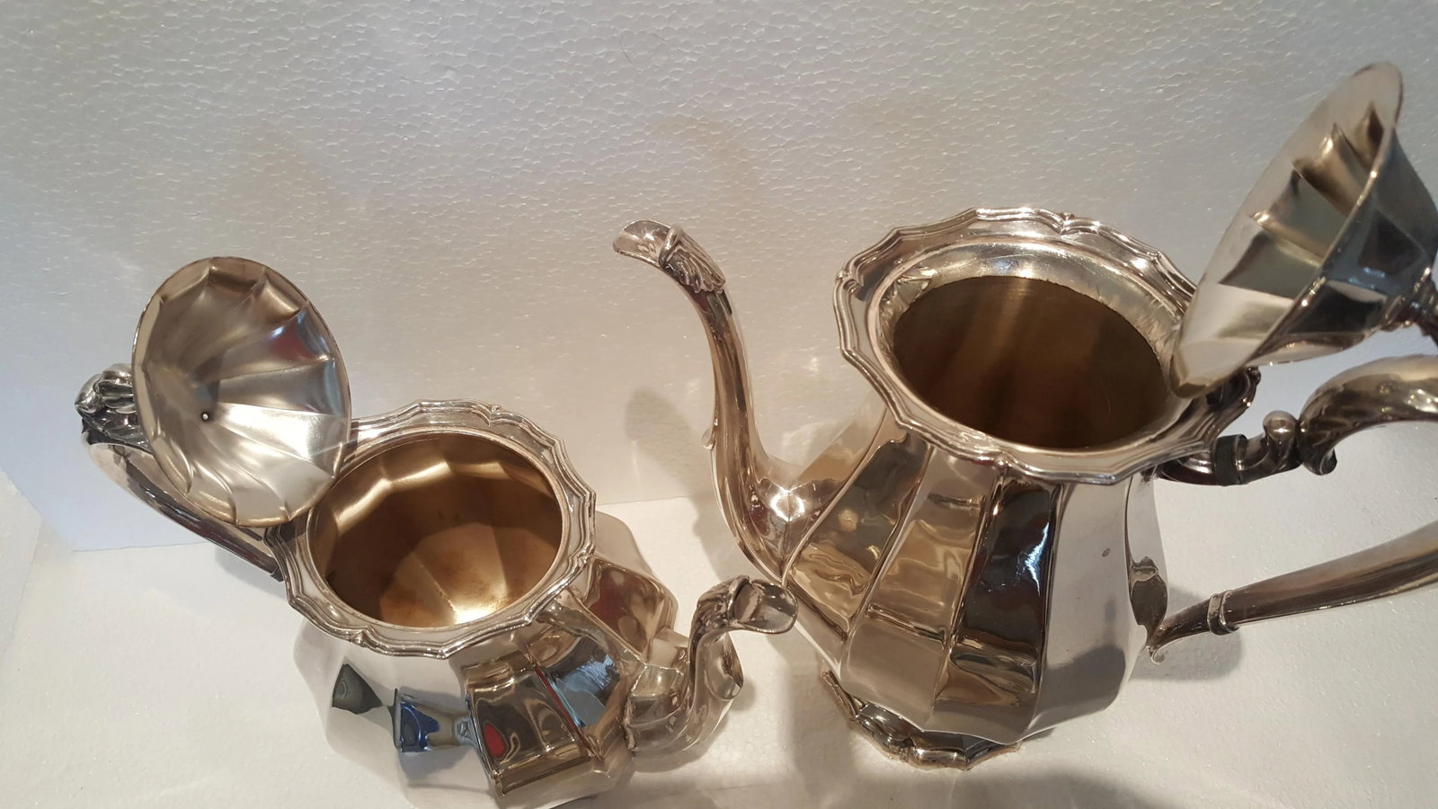 1940s Webster Wilcox English Flutes Silver Plate Coffee and Tea Set - 4 Piece Set - 10