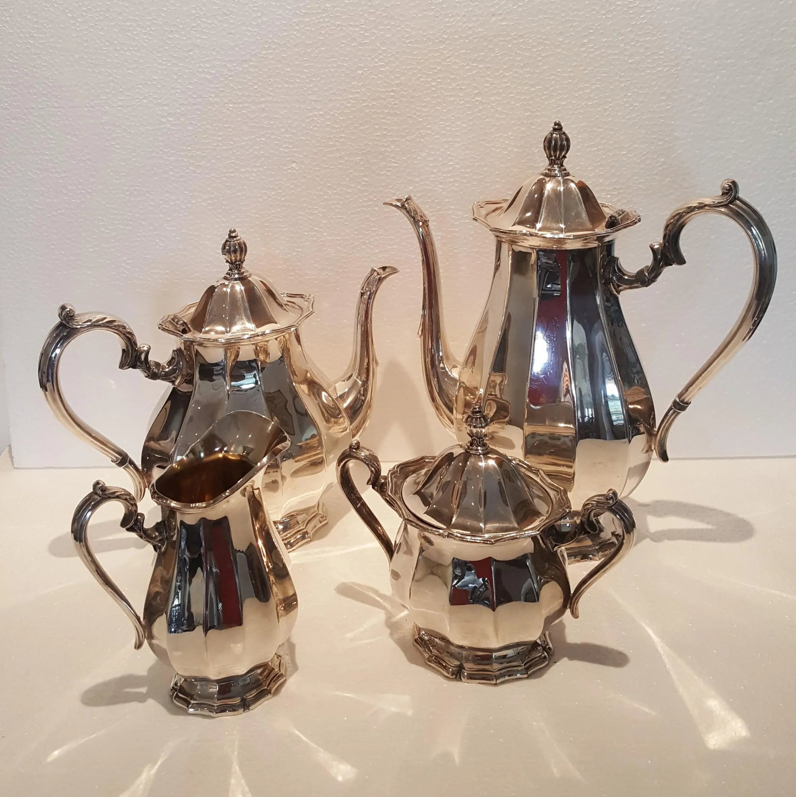 1940s Webster Wilcox English Flutes Silver Plate Coffee and Tea Set - 4 Piece Set - 11