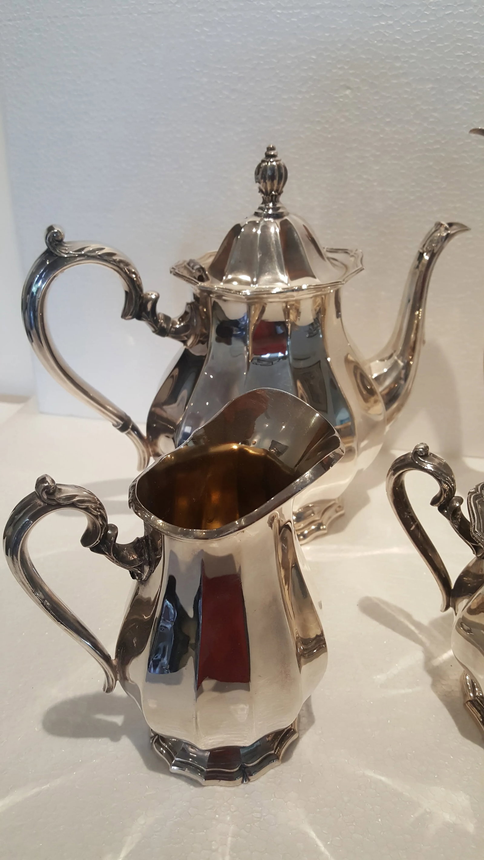 1940s Webster Wilcox English Flutes Silver Plate Coffee and Tea Set - 4 Piece Set - 5