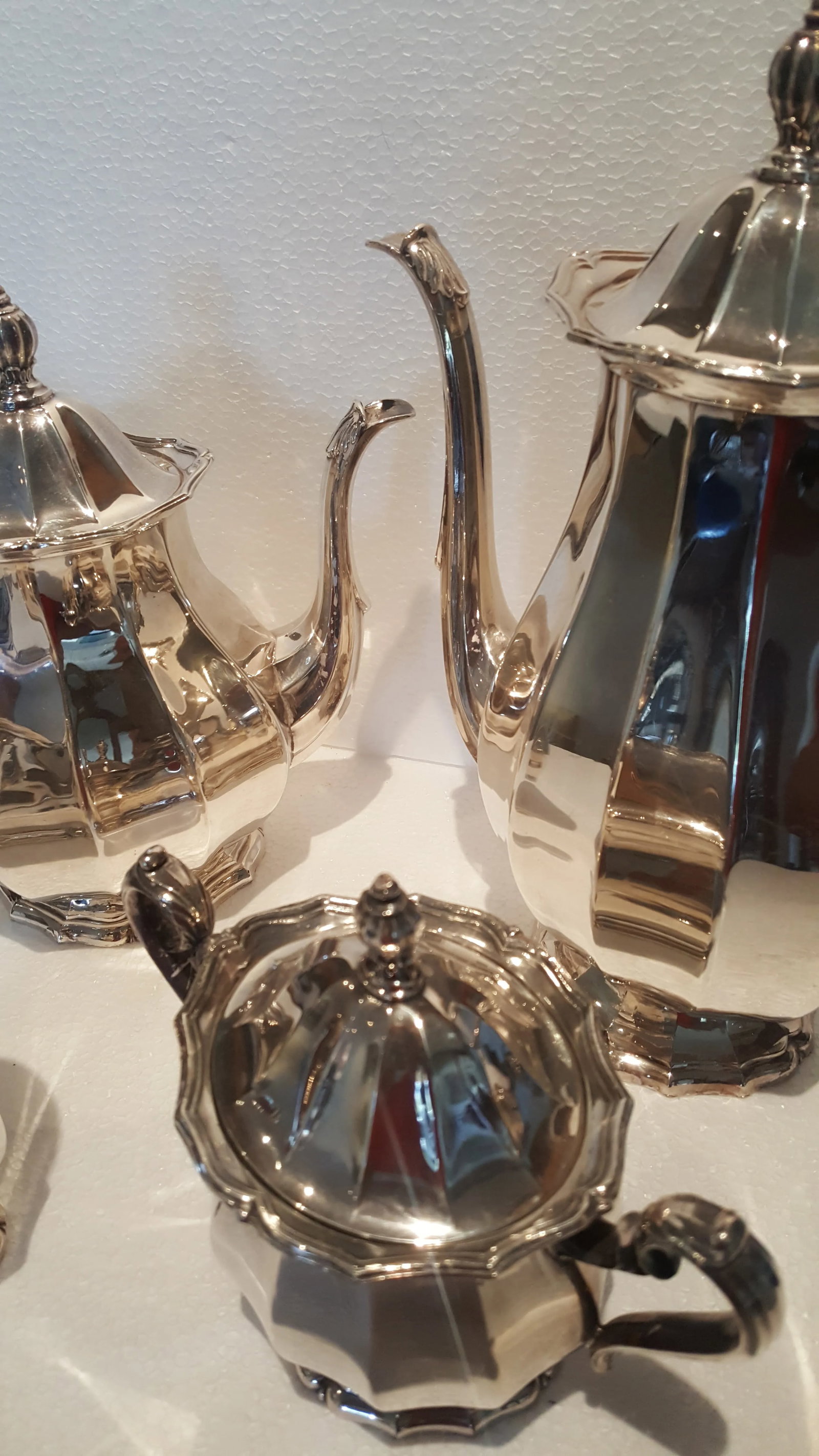 1940s Webster Wilcox English Flutes Silver Plate Coffee and Tea Set - 4 Piece Set - 7