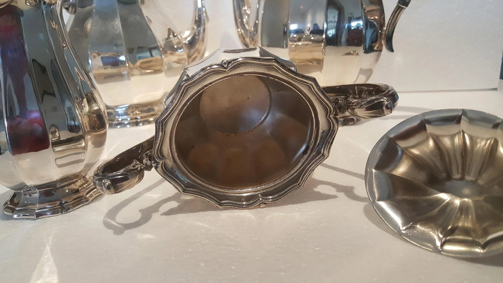 1940s Webster Wilcox English Flutes Silver Plate Coffee and Tea Set - 4 Piece Set - 9