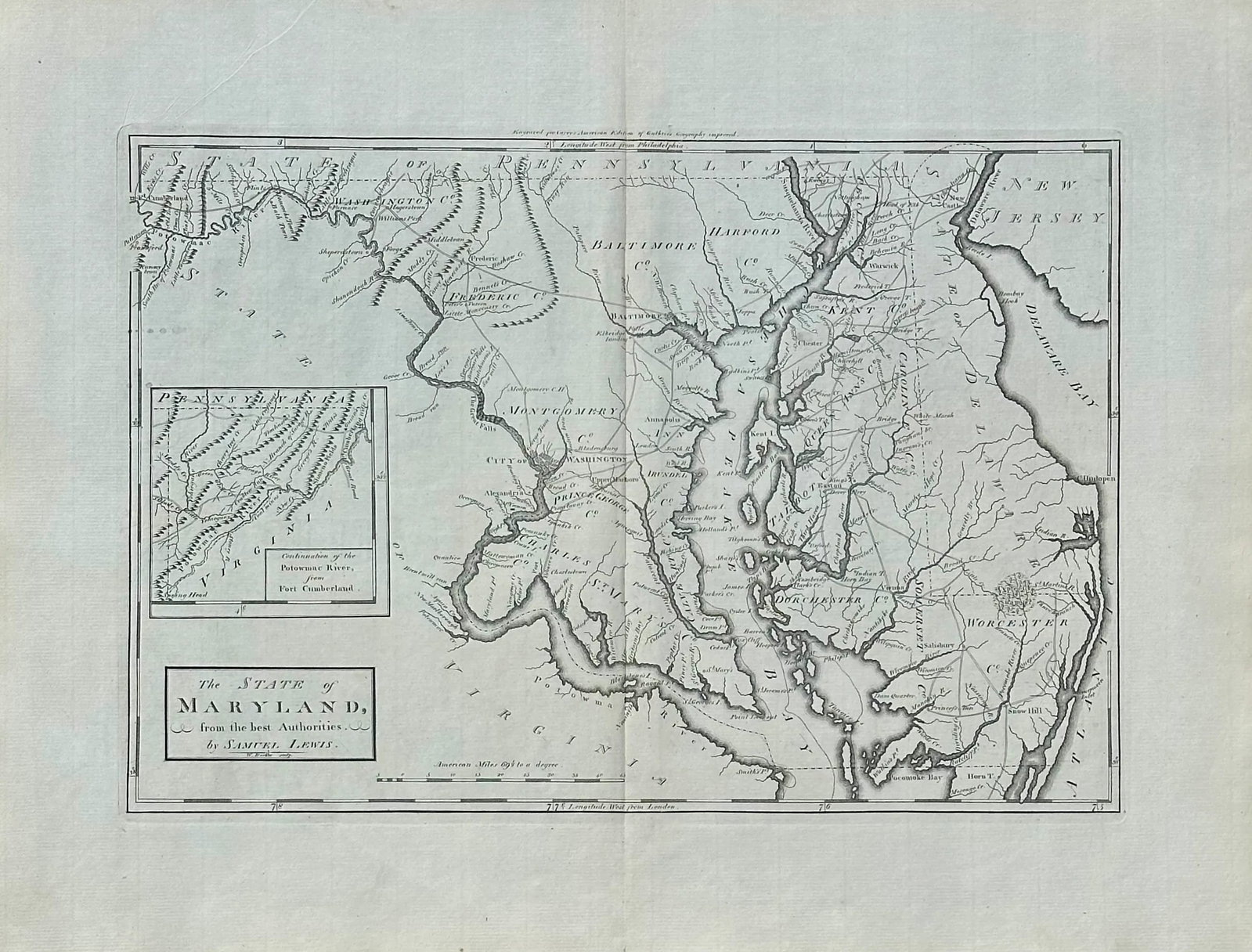 Maryland, 1st Edition by Matthew Carey, 1795 (Framed) - 2