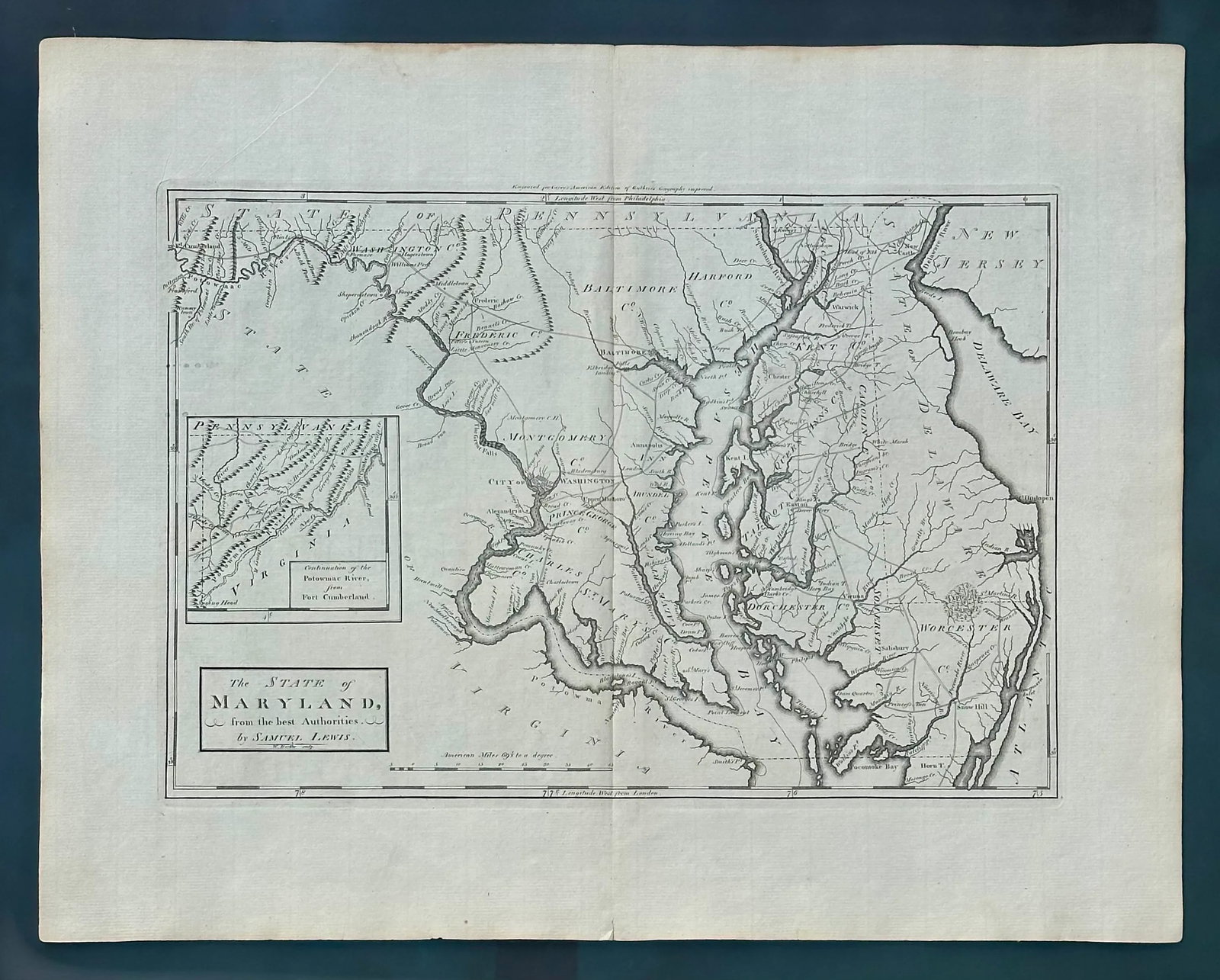 Maryland, 1st Edition by Matthew Carey, 1795 (Framed) - 3