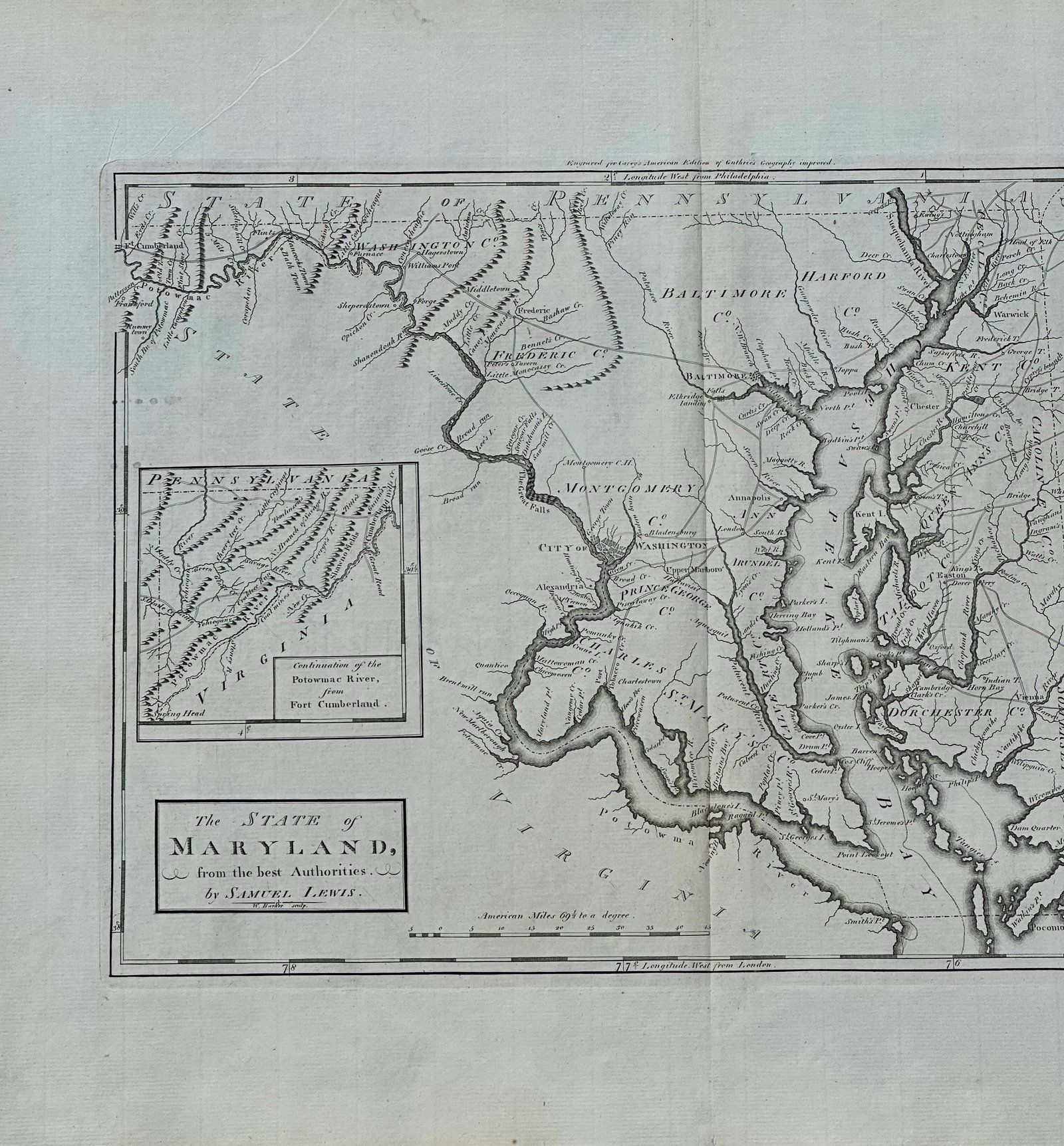 Maryland, 1st Edition by Matthew Carey, 1795 (Framed) - 5