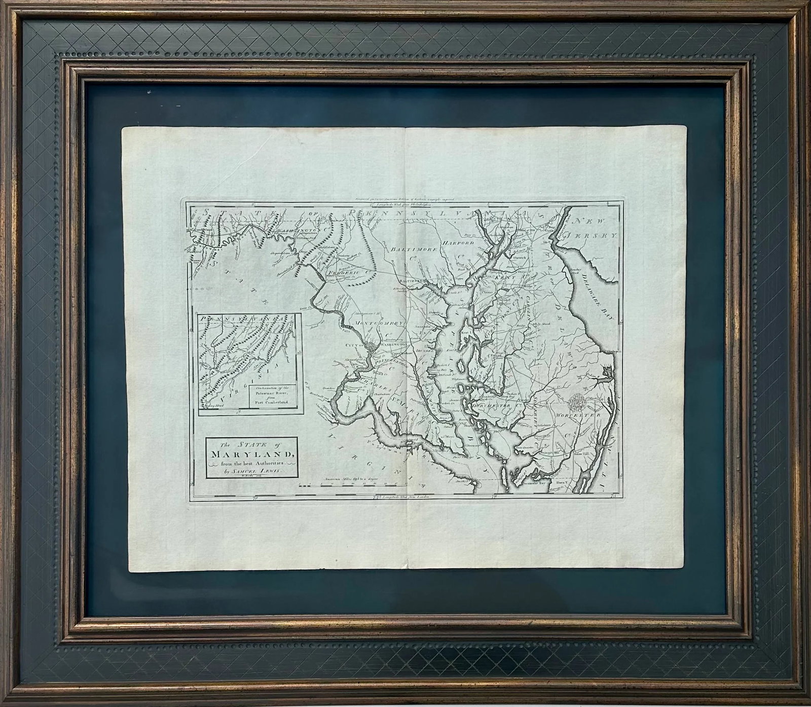 Maryland, 1st Edition by Matthew Carey, 1795 (Framed) - 6