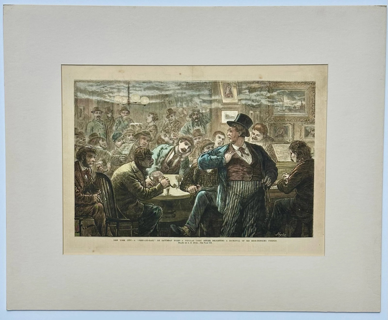 New York City on a Saturday Night, Original Engraving, 1873 - 3