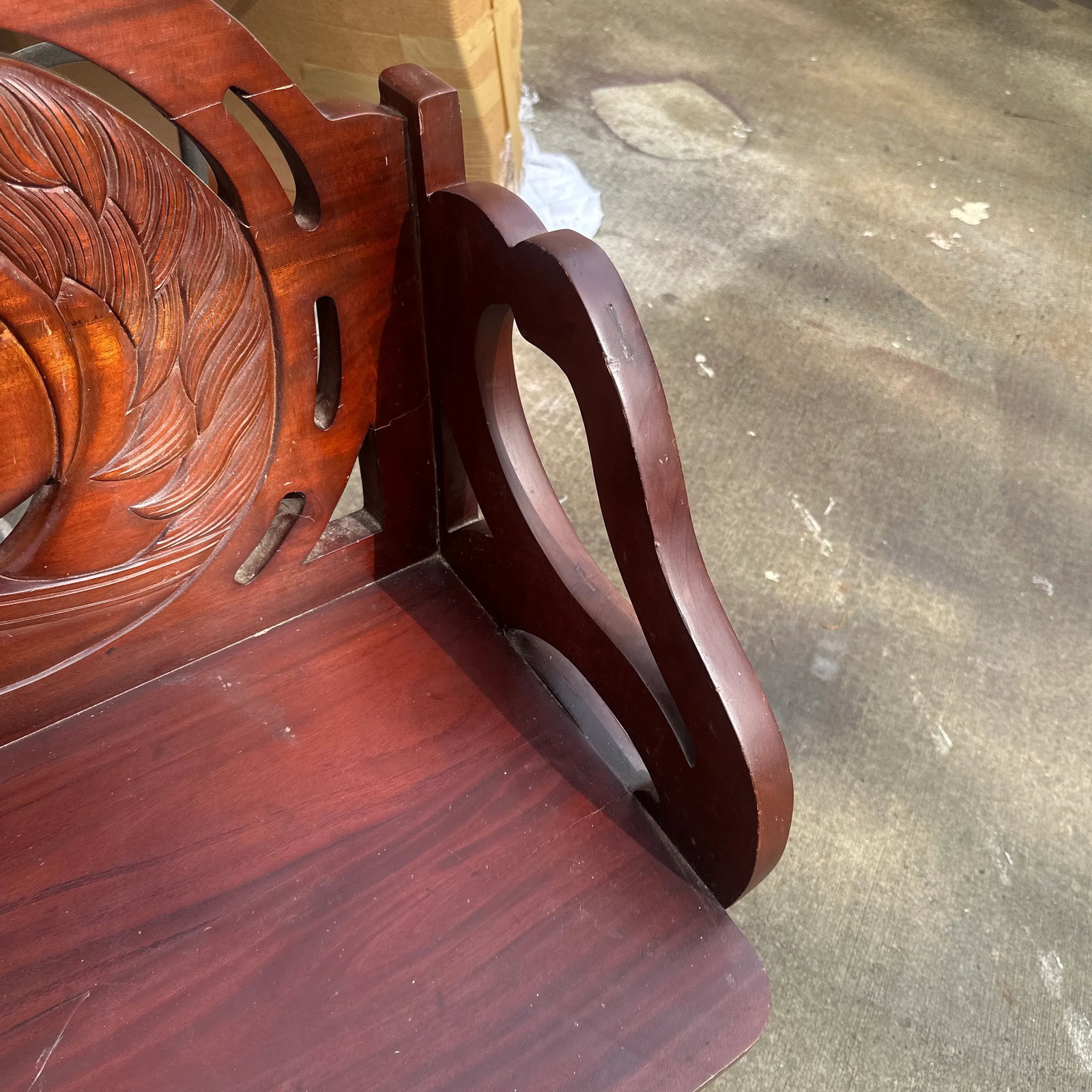 1970s Solid Mahogany Carved Horse Accent Chair - 5