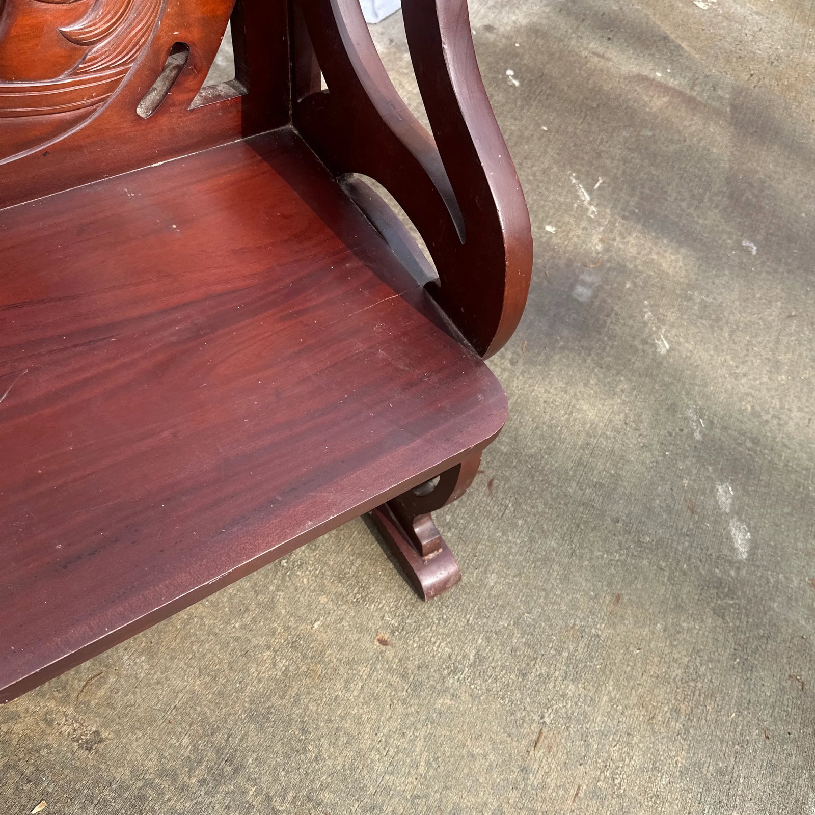 1970s Solid Mahogany Carved Horse Accent Chair - 6
