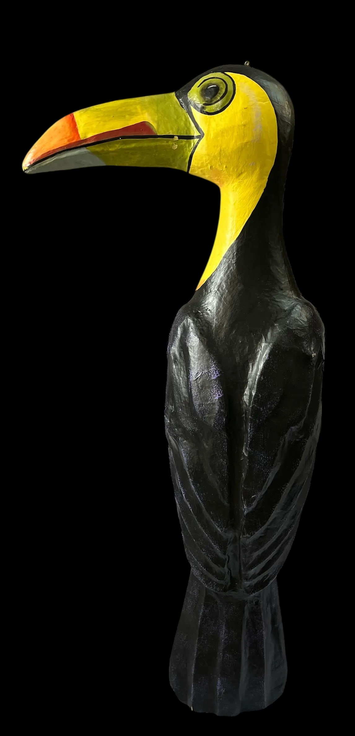 Large 1980s French Papier-Mâché Parrot Perched Hanging Scultpture in the Style of Sergio - 2