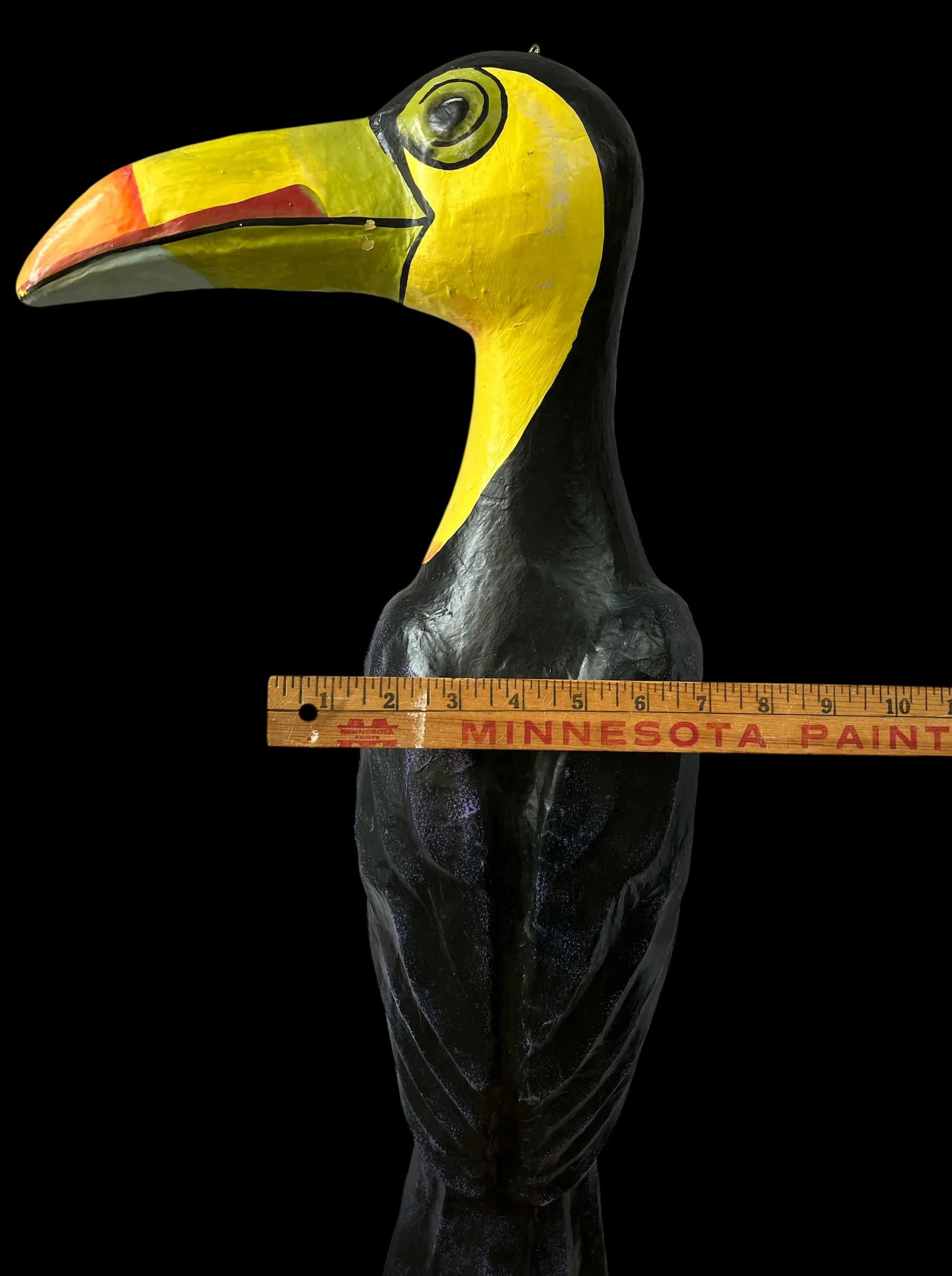 Large 1980s French Papier-Mâché Parrot Perched Hanging Scultpture in the Style of Sergio - 8