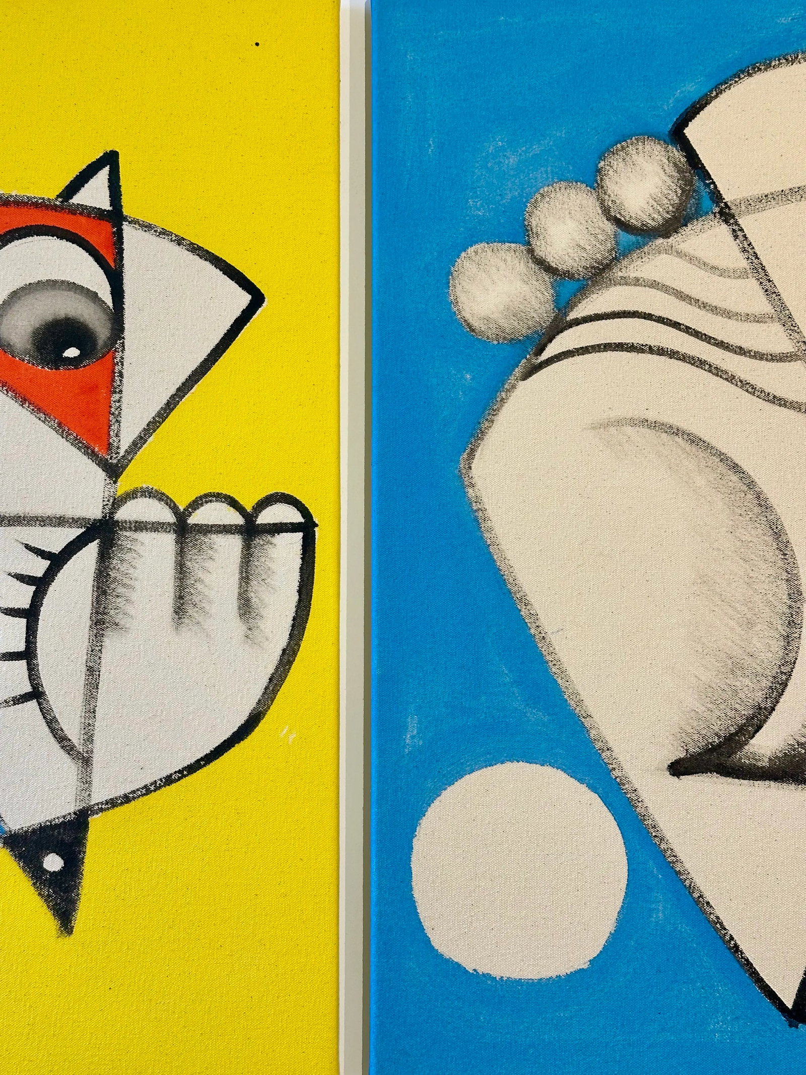 Contemporary Abstract Acrylic on Canvas Pair by Wally Hatny - 7