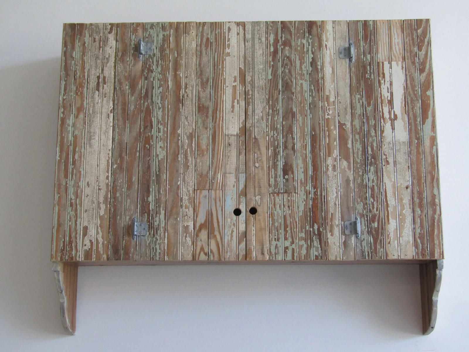 Coastal / Farmhouse Distressed Wood Cabinet Set of 2 - 7