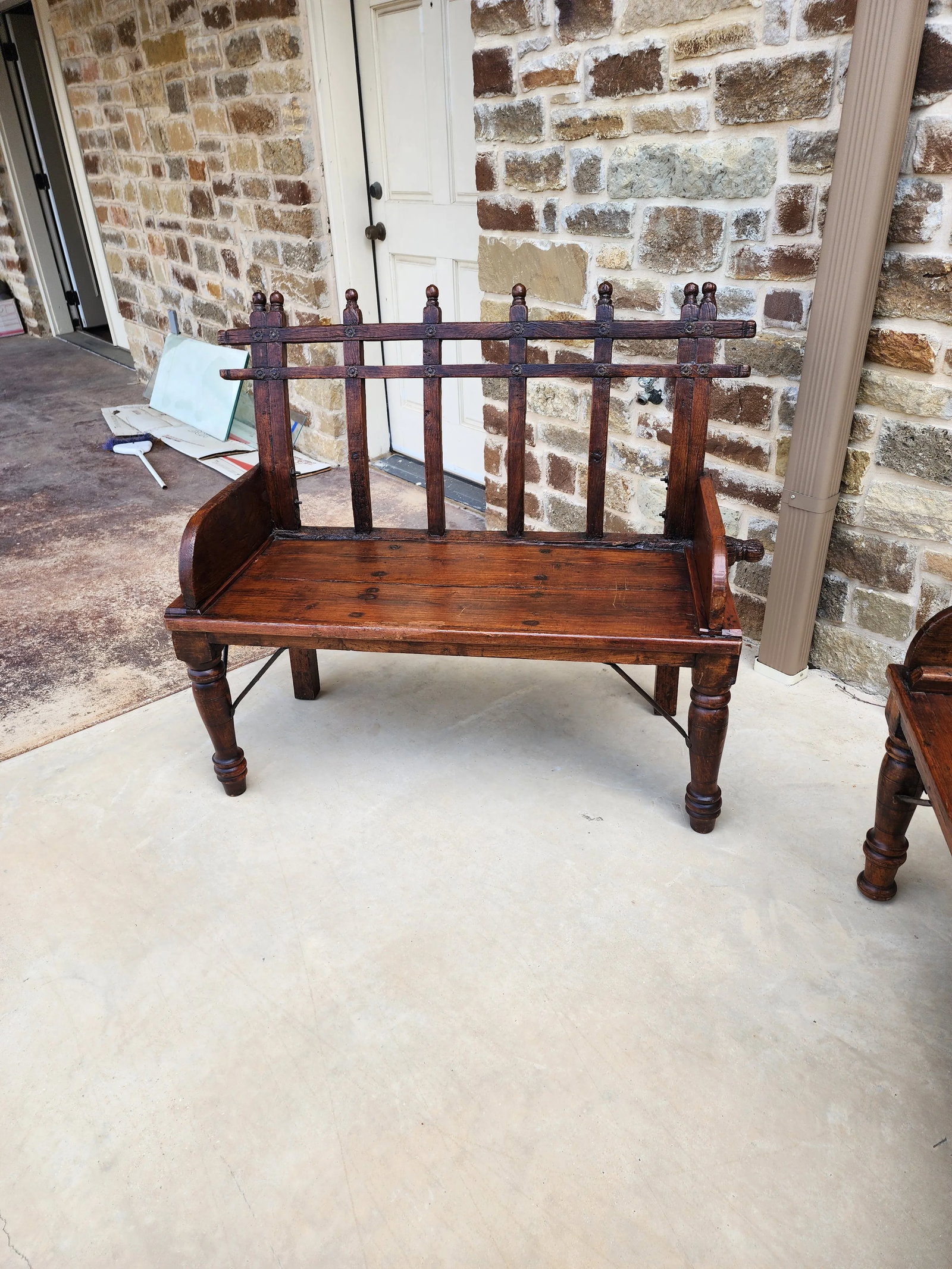 Antique Bench From India - 11