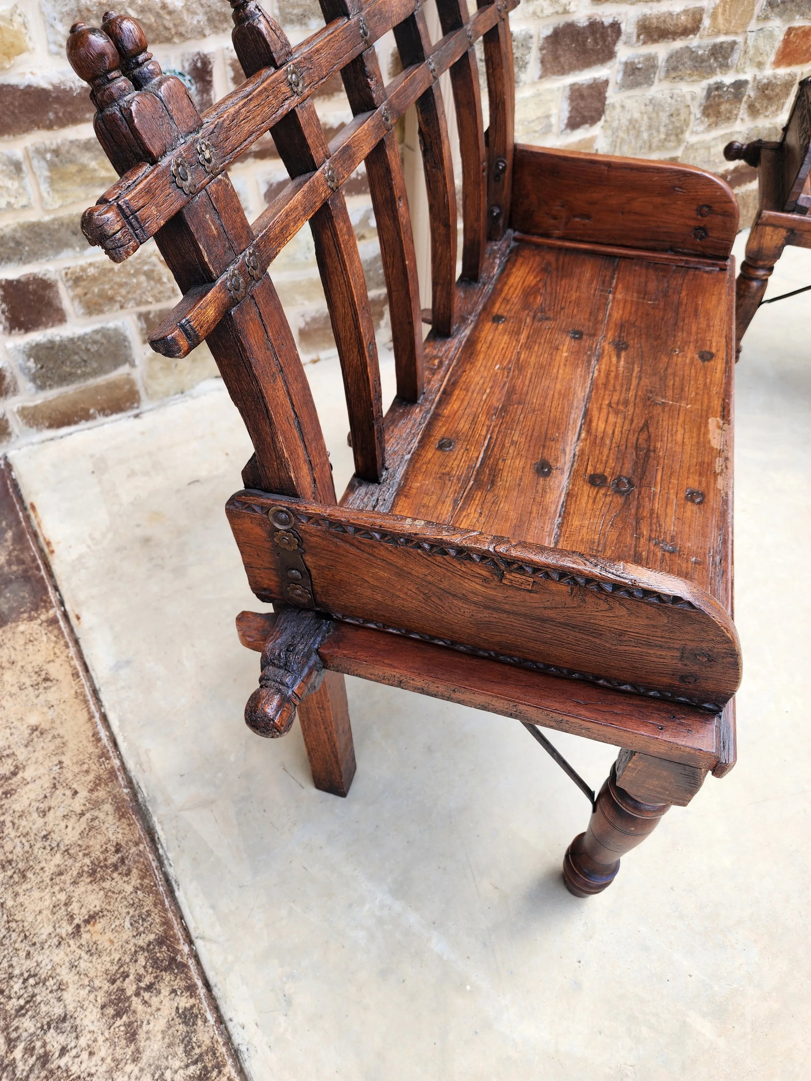 Antique Bench From India - 5