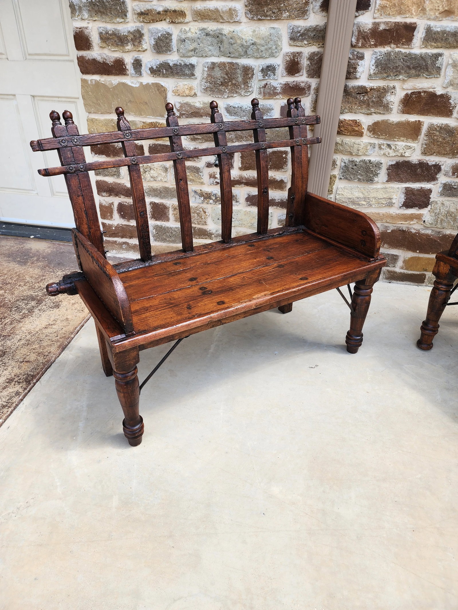 Antique Bench From India - 8