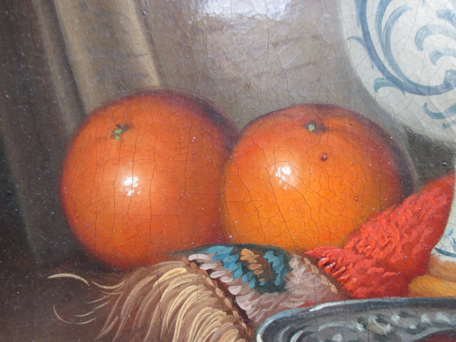 Antique Still-Life Oil on Octagon Canvas Unsigned Circa 1900 - 10