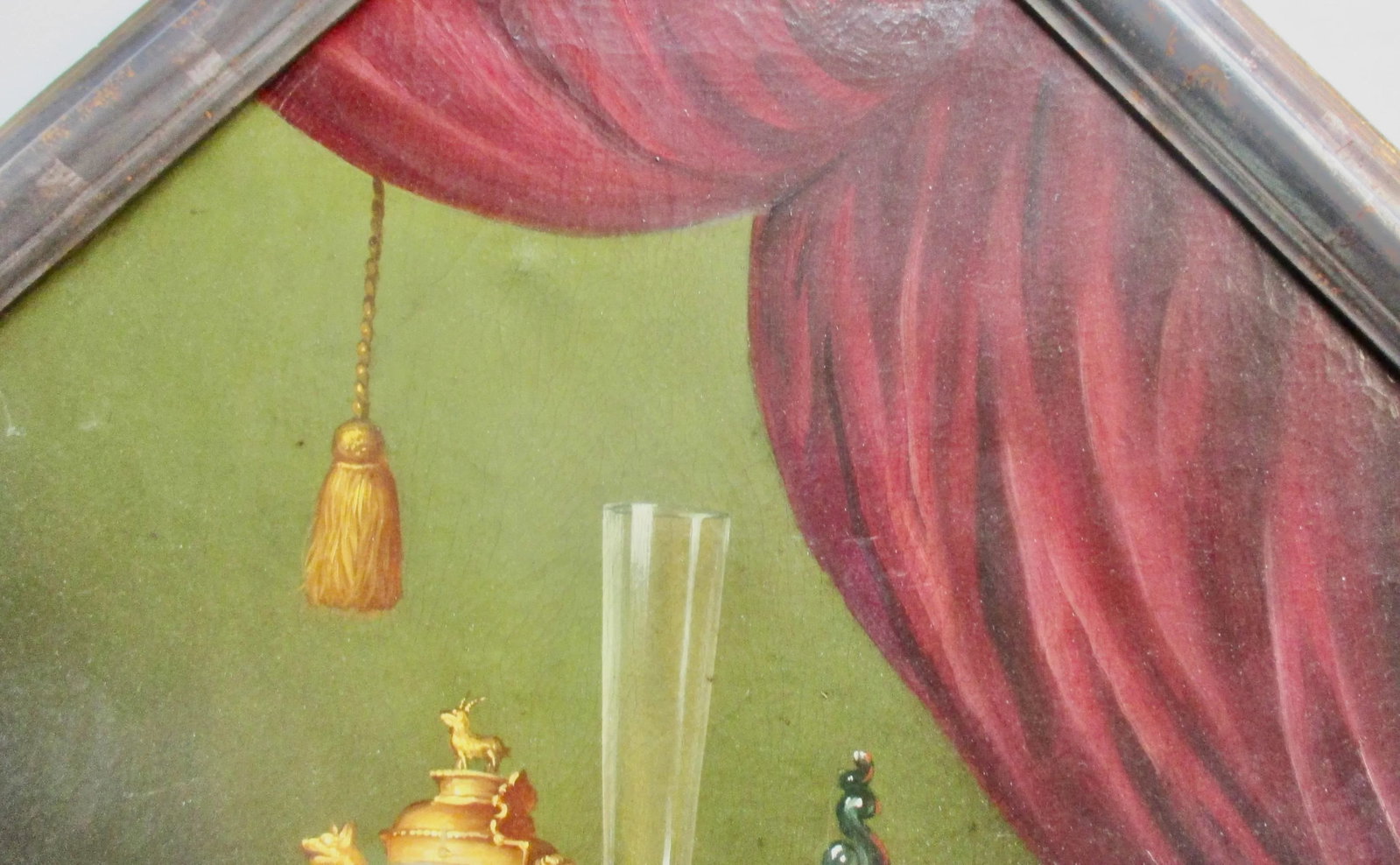Antique Still-Life Oil on Octagon Canvas Unsigned Circa 1900 - 6