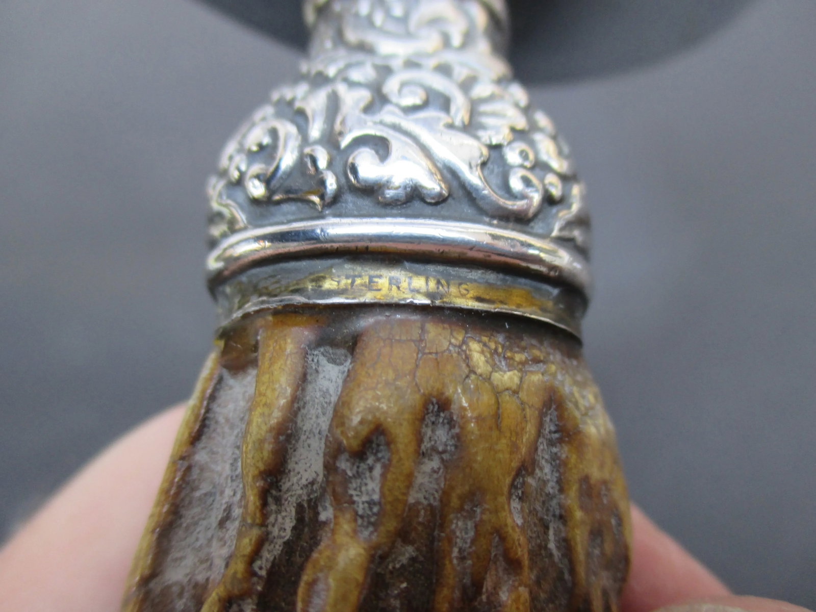 Vintage Stag-Handle and Sterling Silver Magnifier Glass. - 4
