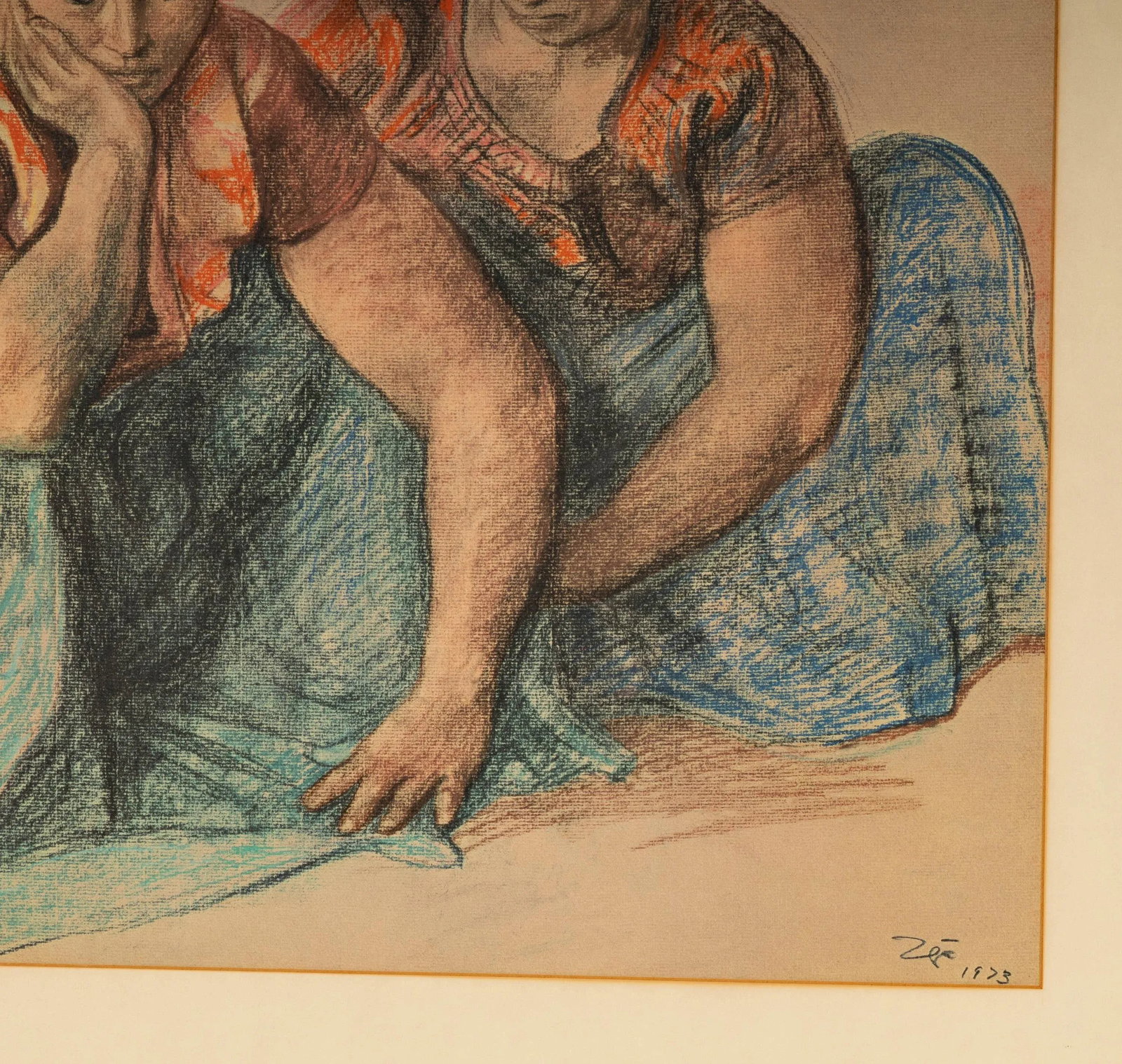 Vintage "Two Woman Kneeling" After Francisco Zuniga, Framed - 8
