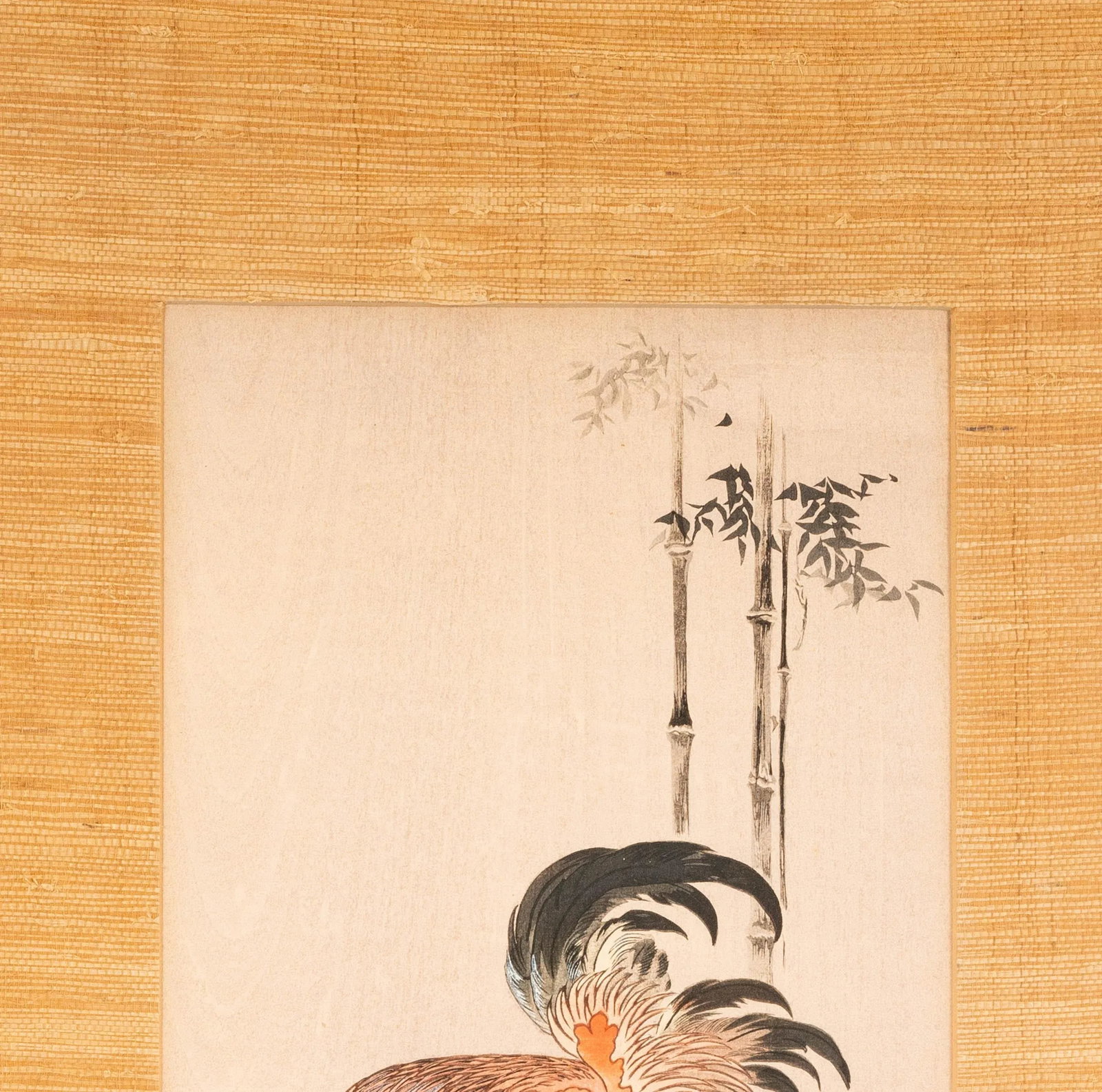 Vintage Japanese Woodblock Prints 'Autumnal Flowers and Rooster' by Hoshin Ishigaki, a Pair - 2